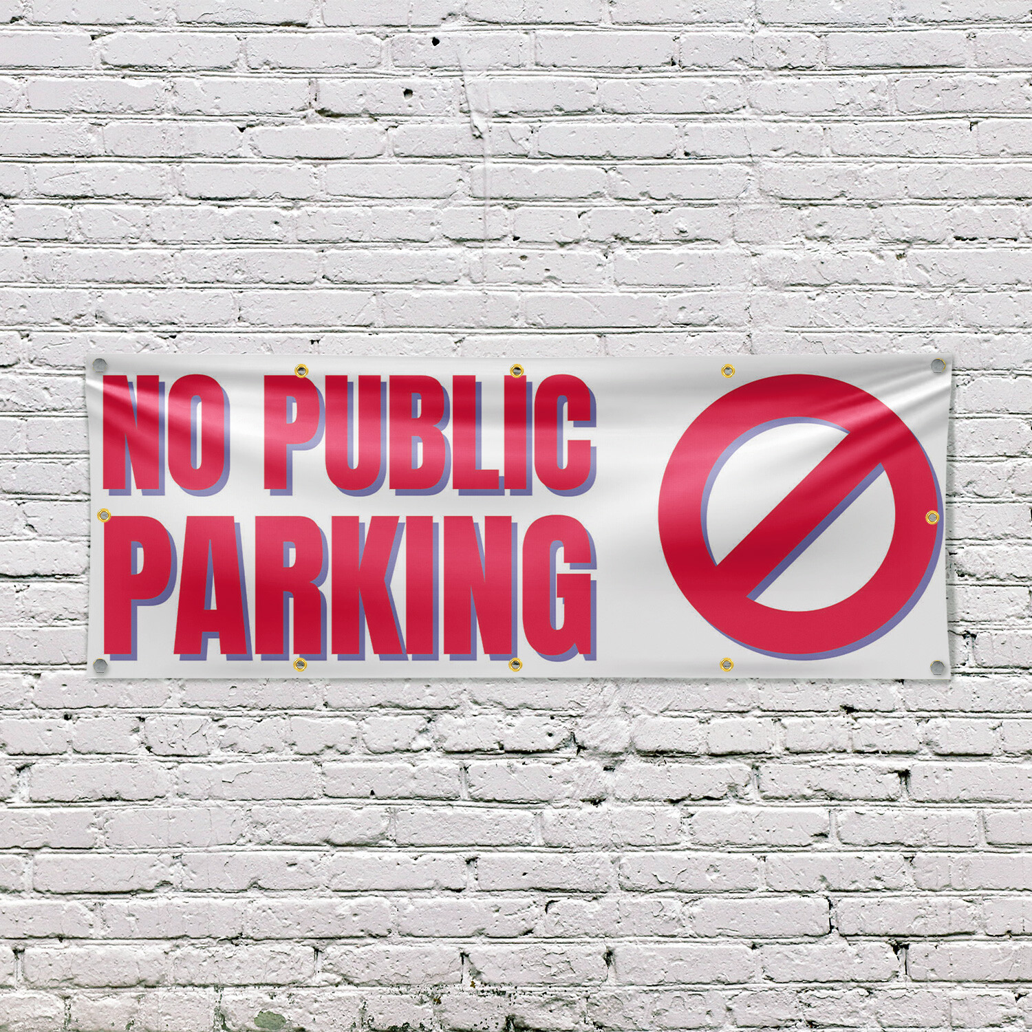 No Public Parking Vinyl Banner Sign with Metal Grommets Heavy-Duty Single-Sided