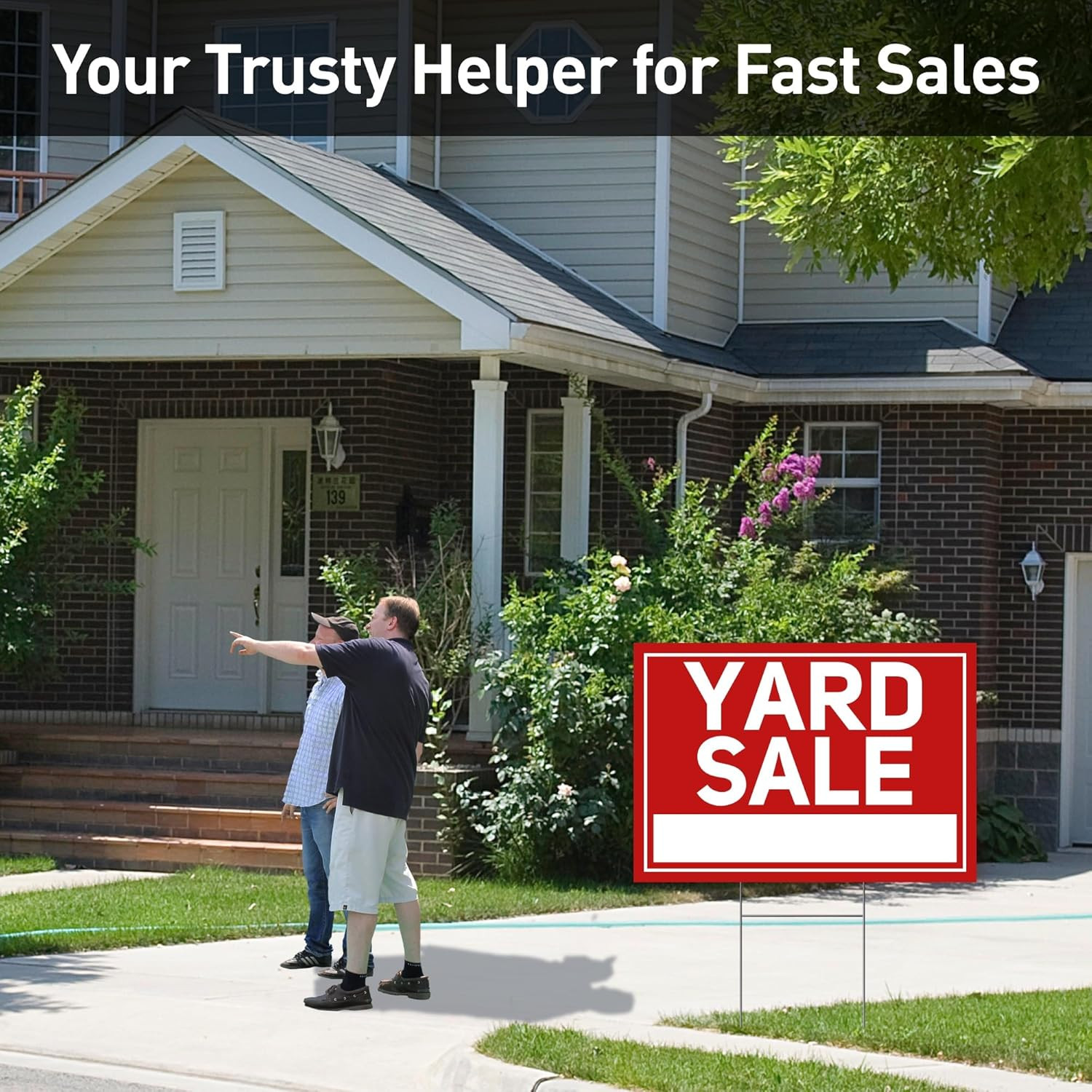 6 Pcs Yard Sale Signs with Stakes, 2-Pack Large Yard Sale Signs 17&Prime; x 12&Prime; and 4-