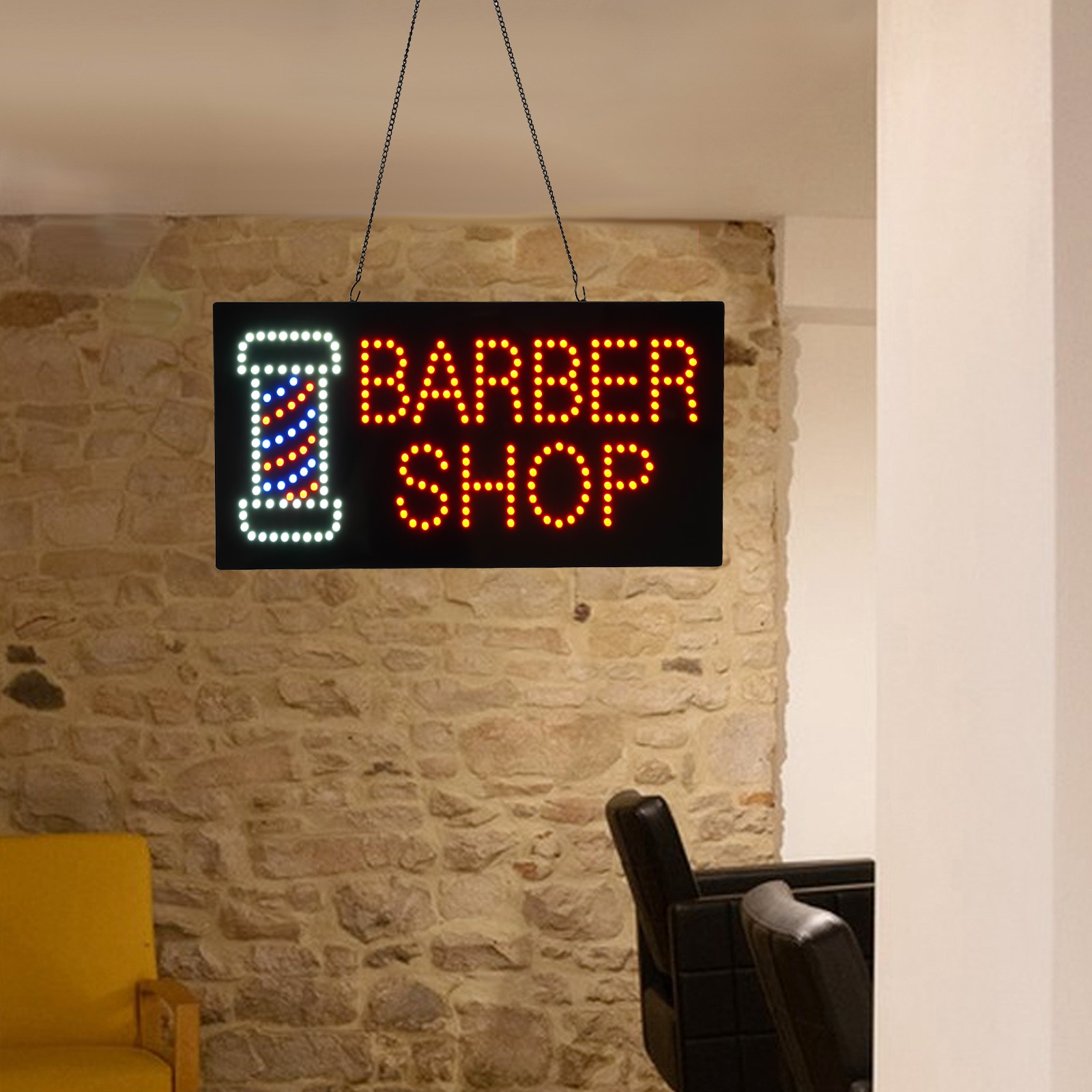 Barber Shop Sign LED Light Sign Business Sign Display 60*30cm/23.61&Prime; x 11.81&Prime;