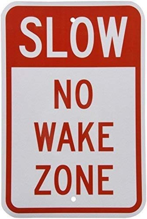 Environmentally Friendly Reflective Sign – Slow No Wake Zone, 8×12 Inches
