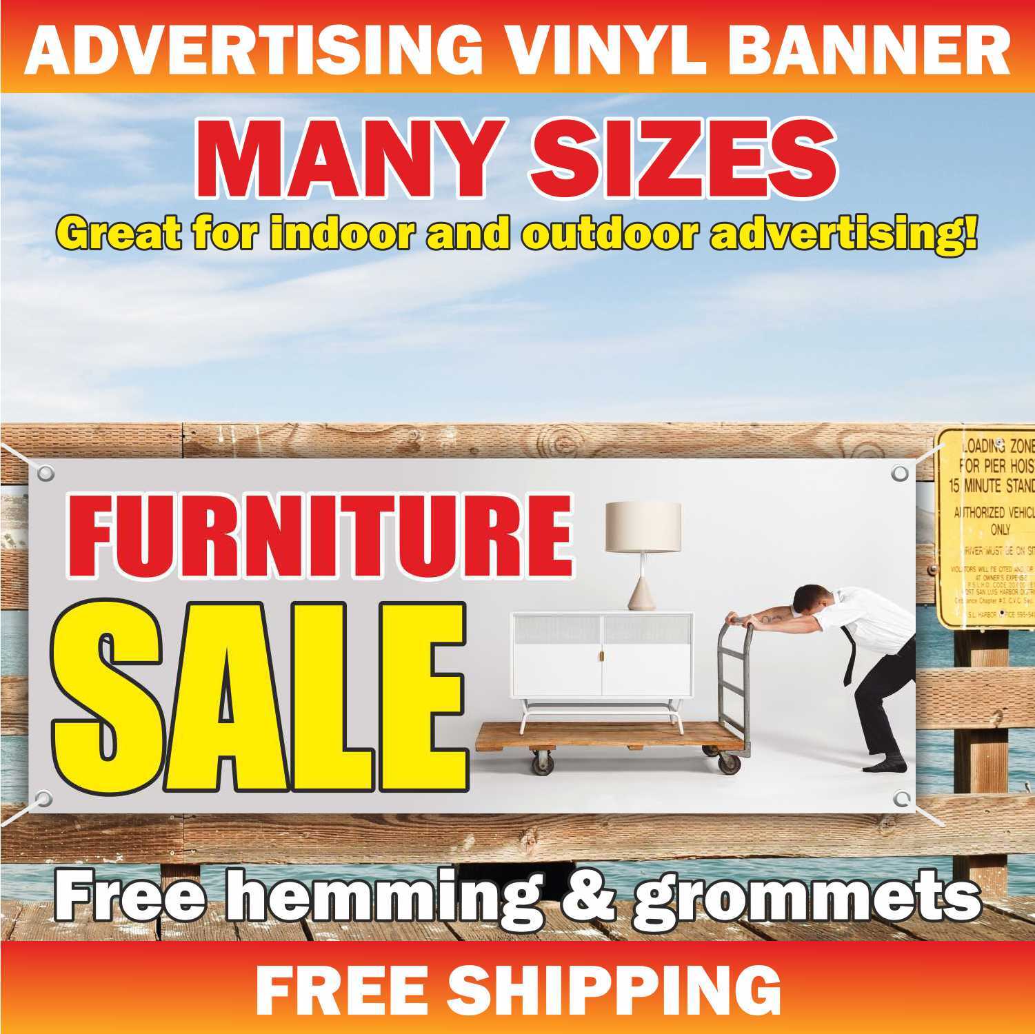 FURNITURE SALE Advertising Banner Vinyl Mesh Sign Store Sofa Mattress Bed Bath