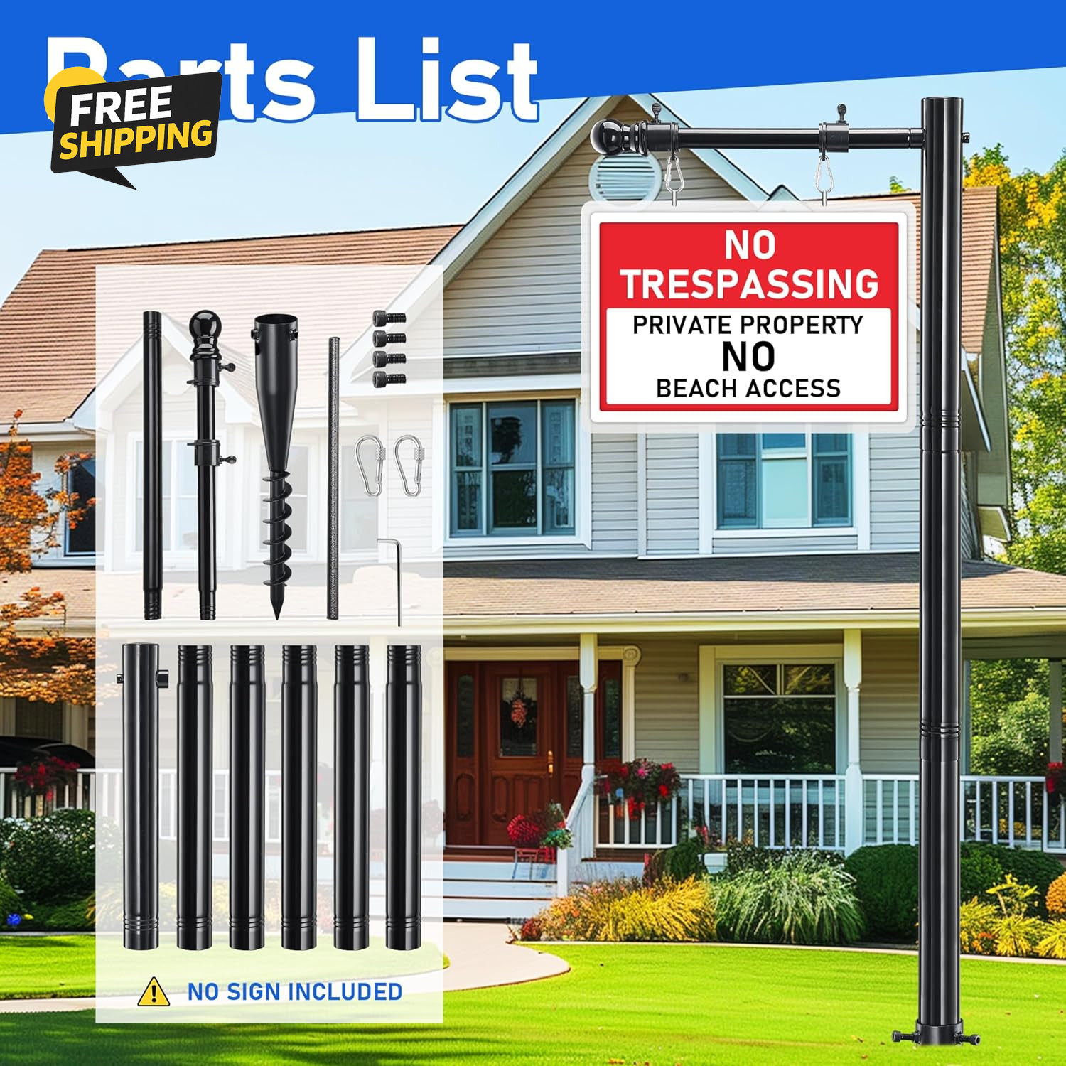 Real Estate Sign Post, 100 Inch Realtor Yard Sign Post for Sale Signs Rent Signs