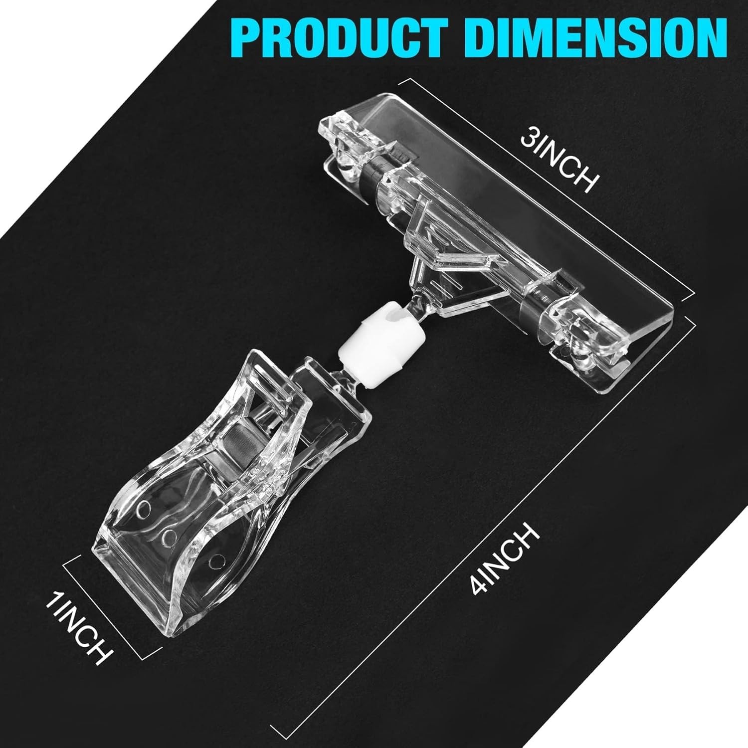 Clear Sign Clips Merchandise Display 12 Pack Plastic 3&Prime; x 4&Prime;-12 Pack, White