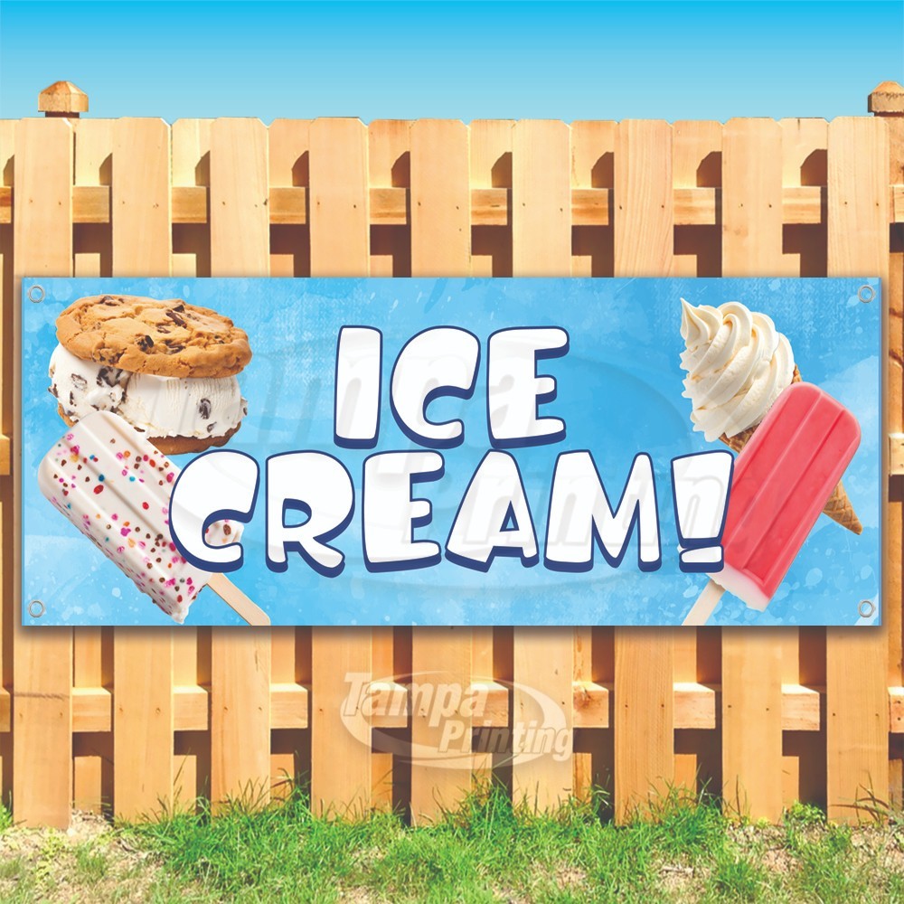 ICE CREAM Advertising Food Dessert Snack Vinyl Banner Flag Sign USA SB10600