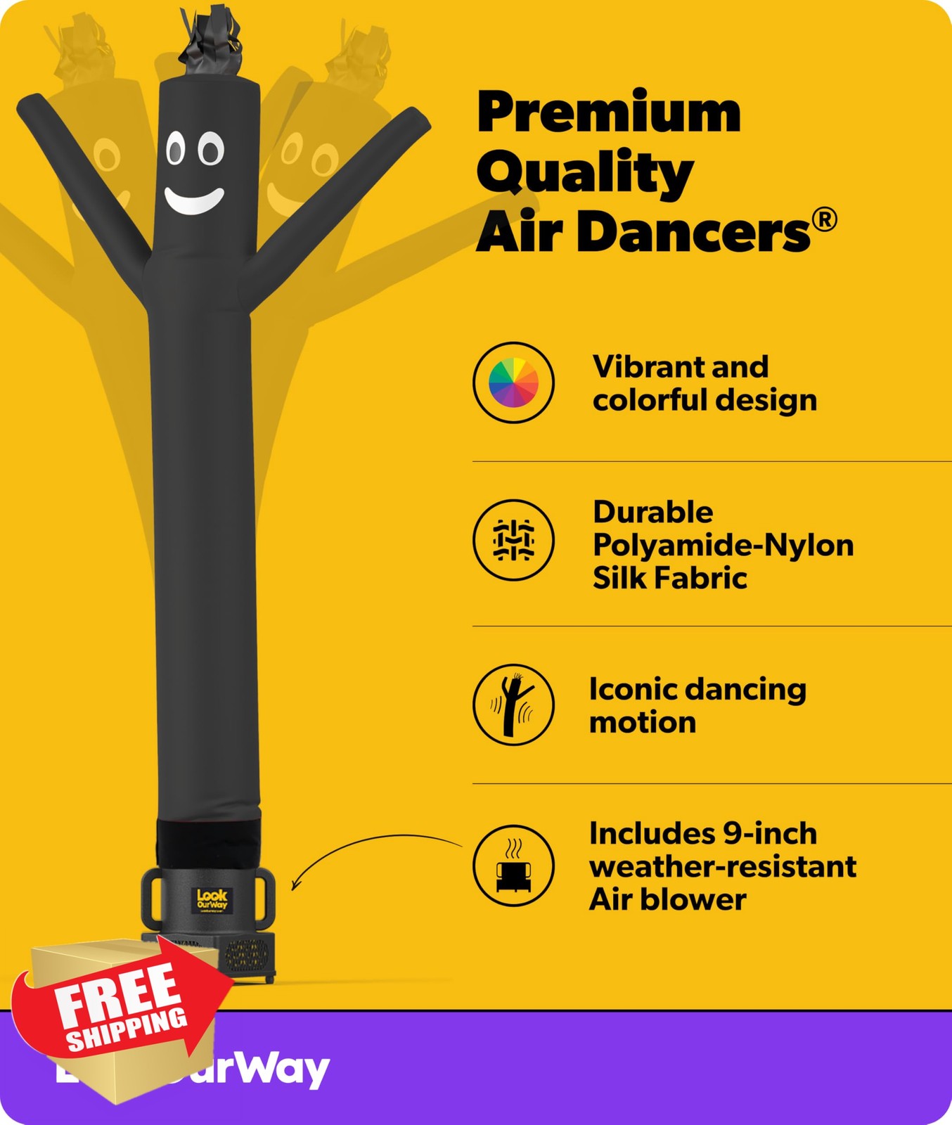 LookOurWay Air Dancers Wacky Waving Inflatable Tube Guy – 7ft Tall Inflatable…