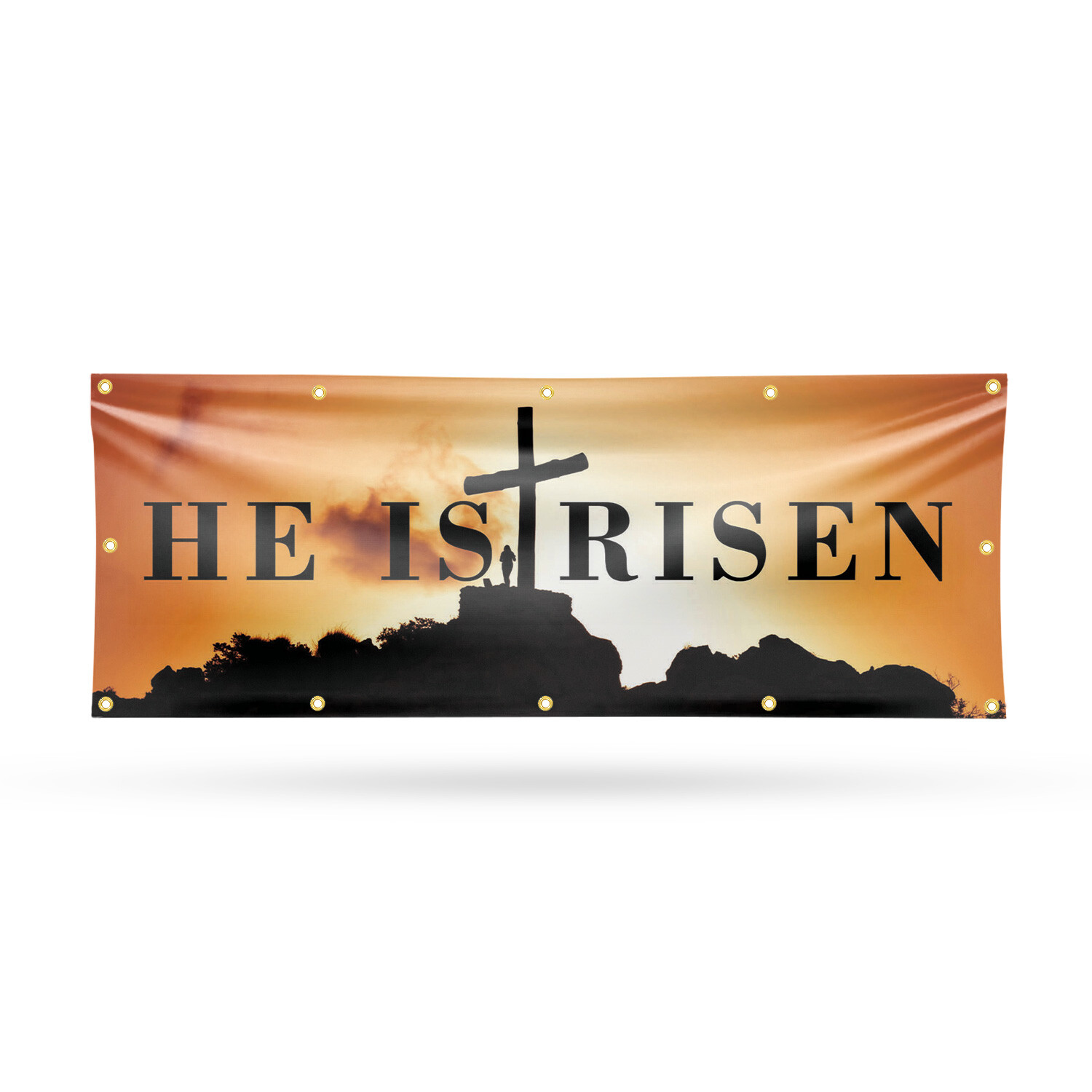 He is Risen 13 oz Vinyl Banner Sign with Metal Grommets Heavy-Duty Single-Sided