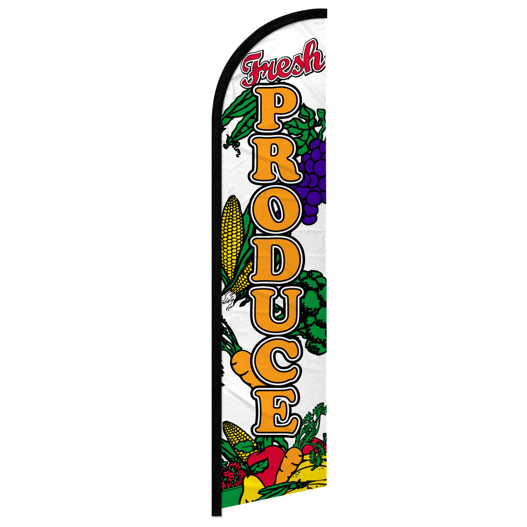 Fresh Produce Windless Advertising Swooper Flag Farmer&rsquo;s Market