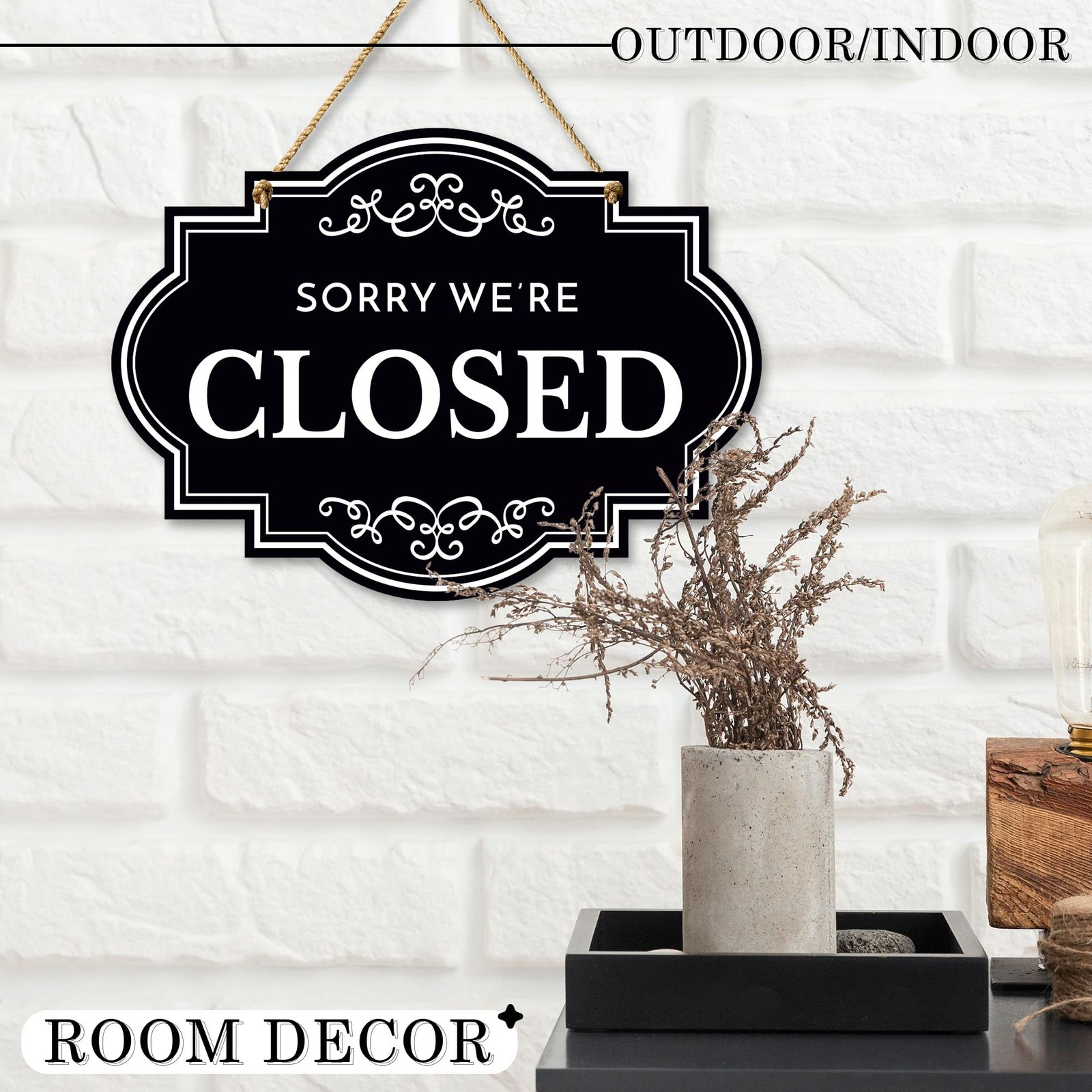 11×8 Inch Open Closed Sign Double Sided Hanging Sign for Stores Restaurants