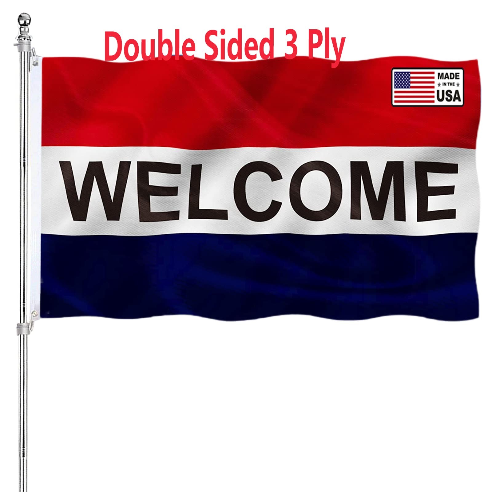 Welcome Sign Business Flag 3×5 Double Sided Heavy Duty Business Welcome Flags…