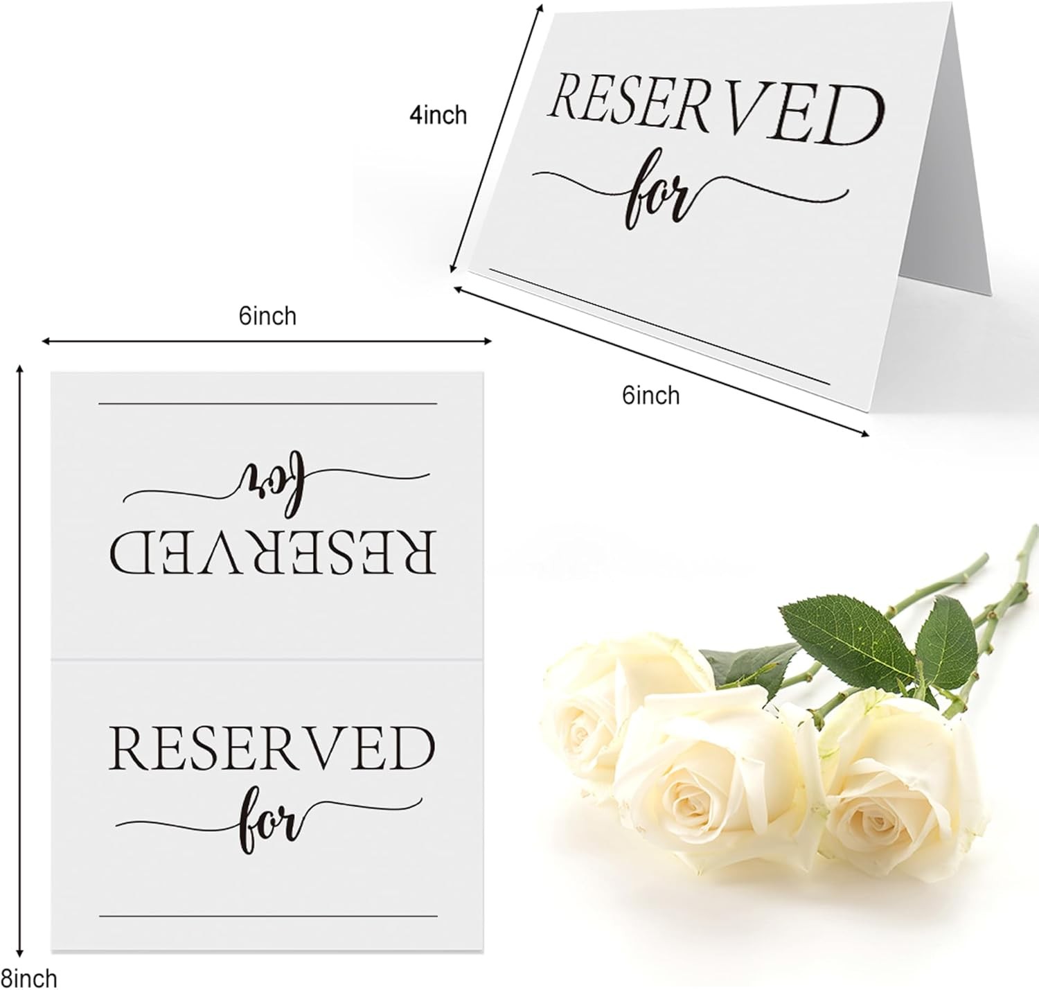 Reserved Table Signs(4×6 Inch, 20 PCS), Reserved Table Tent Card for Wedding, Do