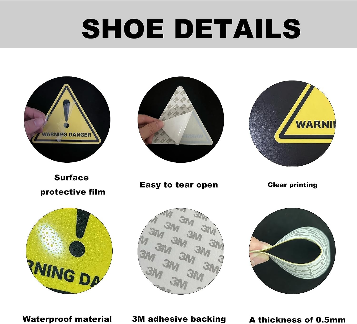 Waterproof 2 PCS Yellow Triangle Safety Signs for Enhanced Workplace Protection