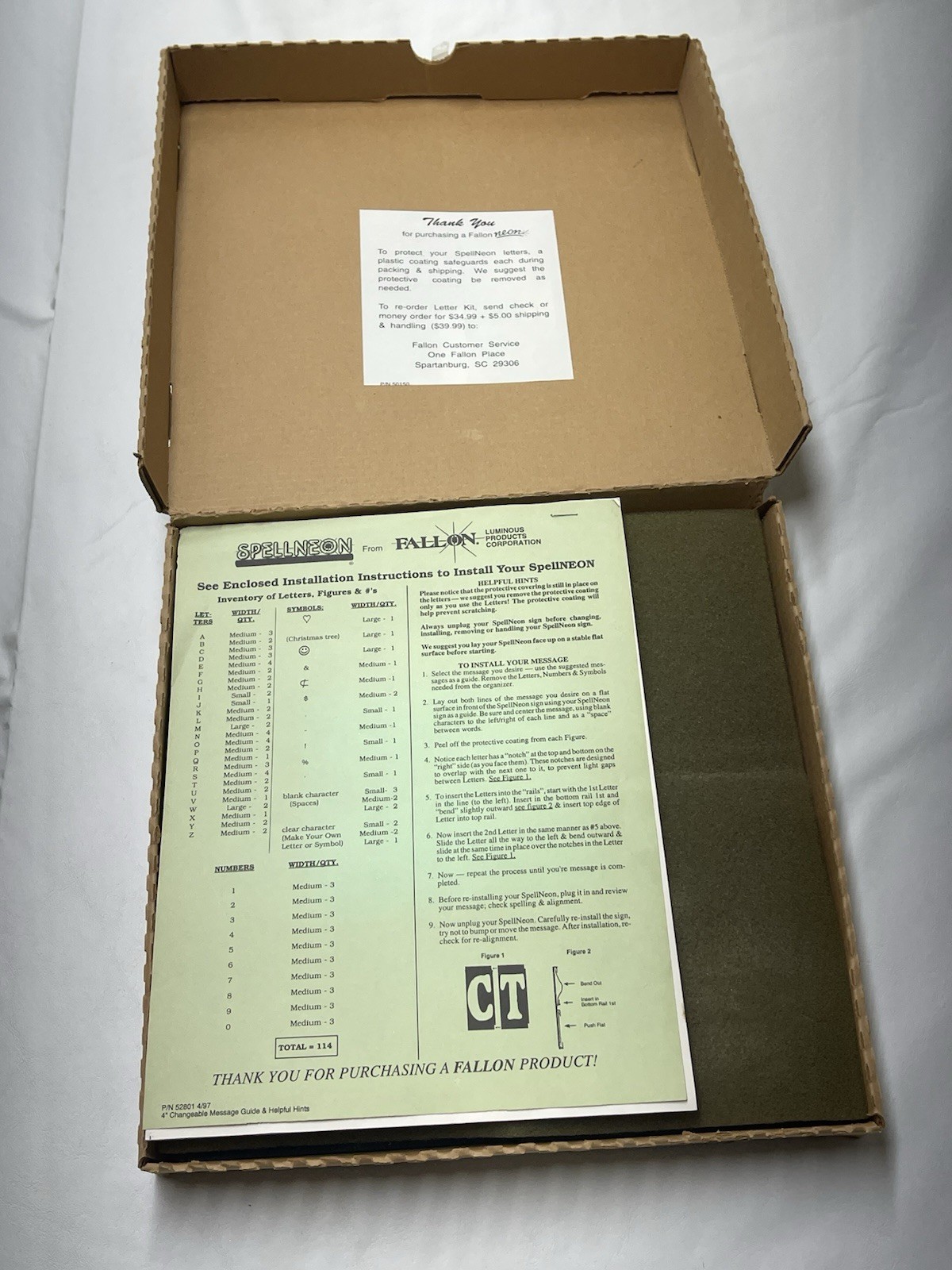 Vintage 1997 Fallon SpellNeon 4&Prime; Changeable Letter Kit – Many Pcs -New Old Stock