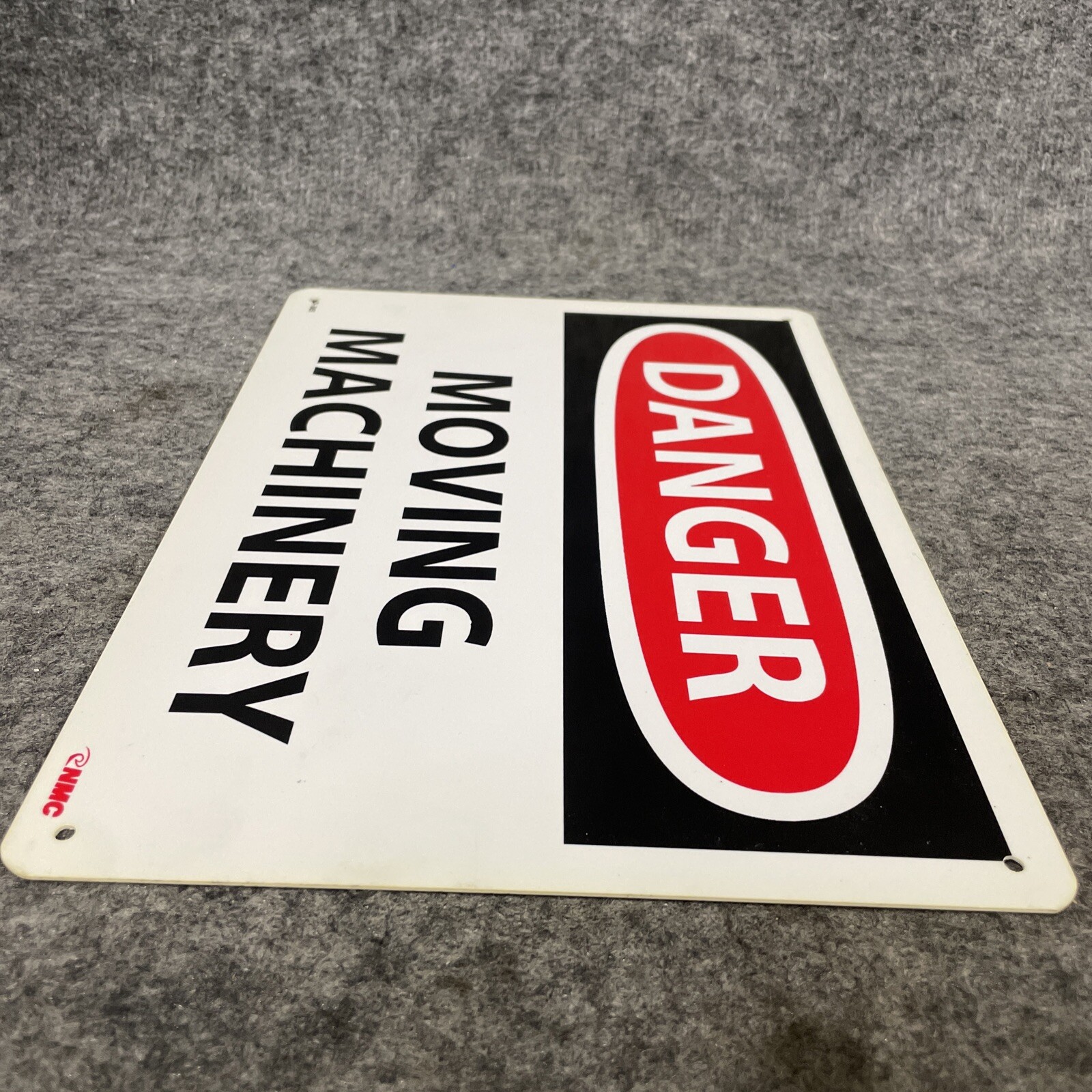Lot of 5 – NMC D-305 Danger Moving Machinery Sign 7&Prime; X 10&Prime; PS VINYL New