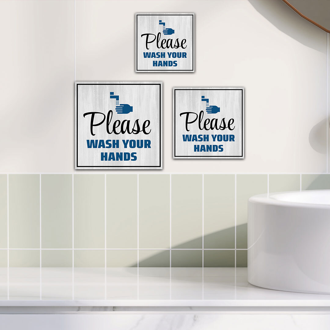 Square Plus Please Wash Your Hands Wall or Door Sign