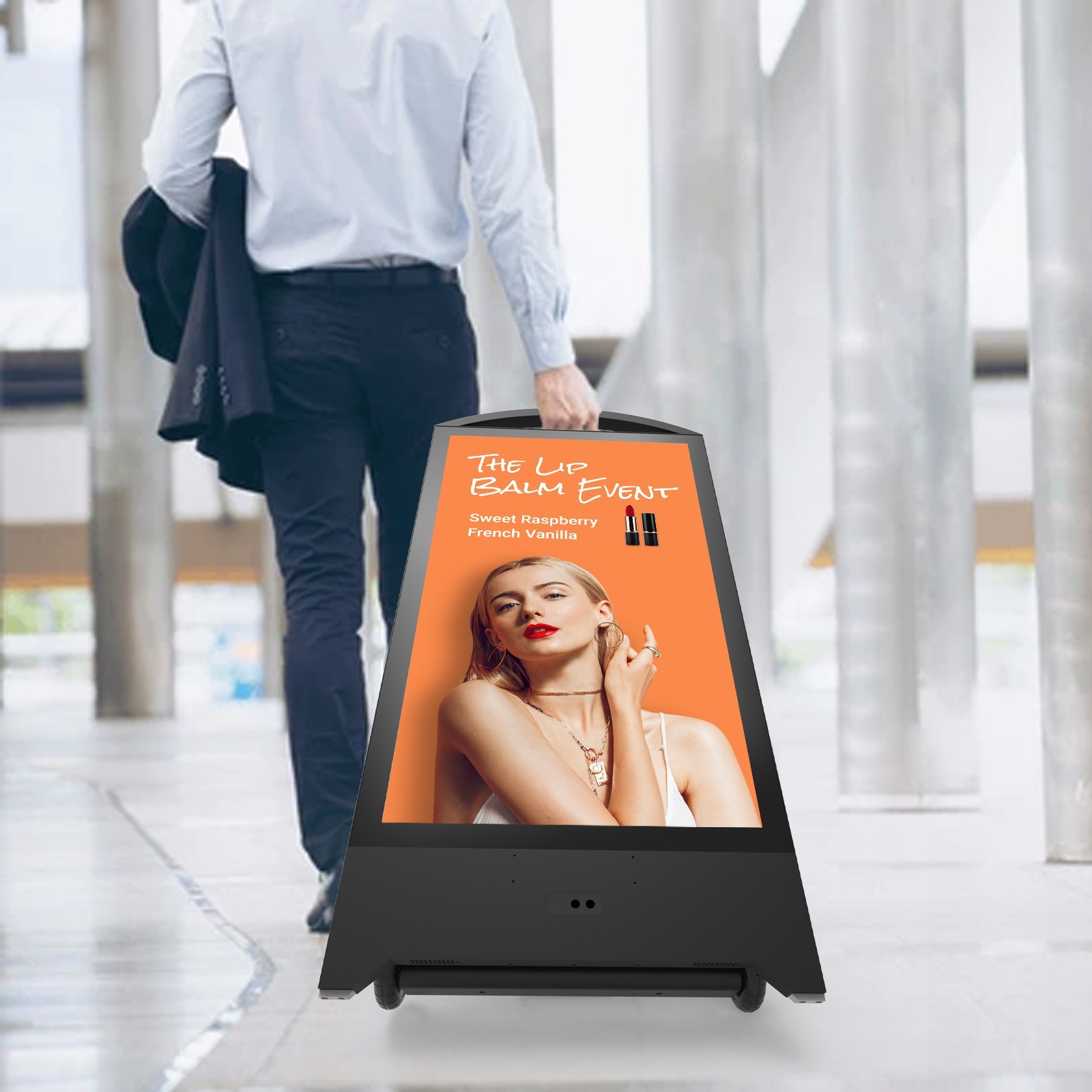 32&Prime; 2000Nits Rechargeable Digital Signage IP65 Waterproof Portable LCD Kiosk