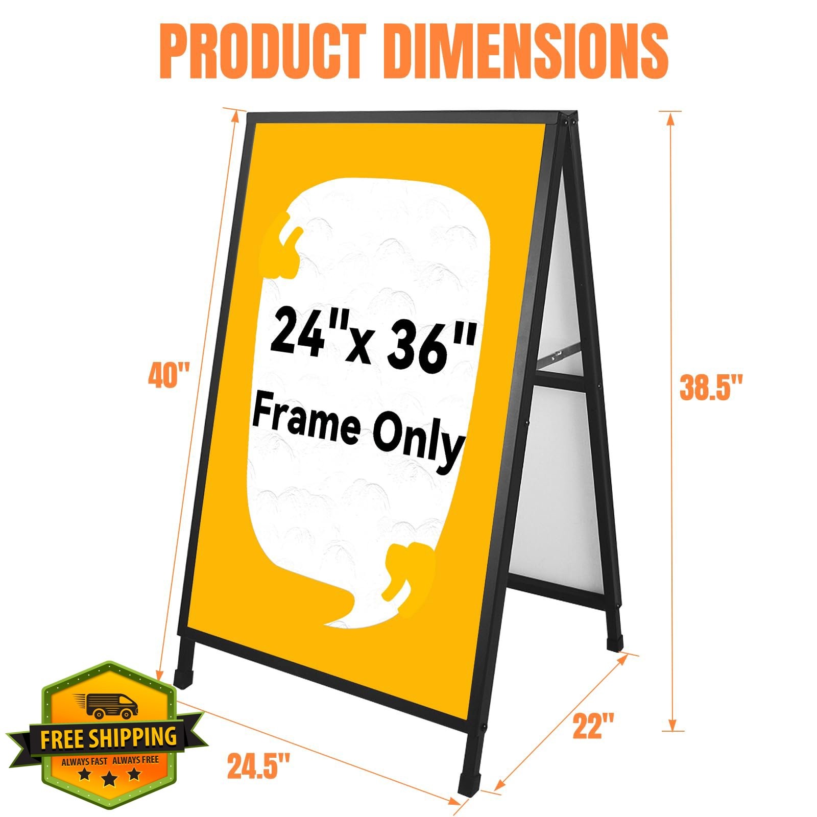 AIKUPNEY 24×36 A-Frame Sign Board Metal Foldable