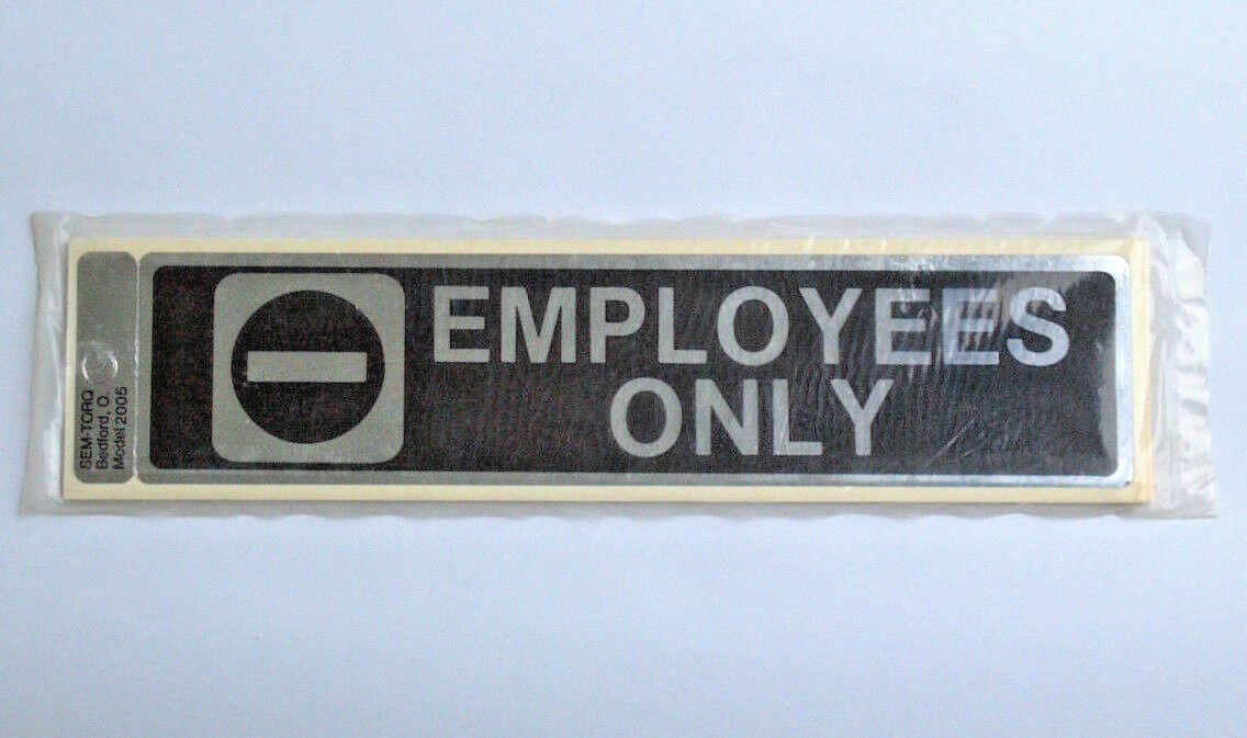 10 Pack EMPLOYEES ONLY Sticker 1-7/8&Prime;x 8&Prime; Self Adhesive Wall Decal Business