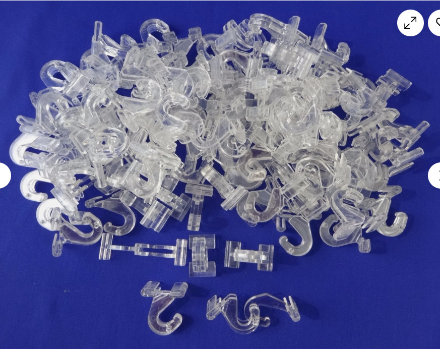 100 Qty Clear Rotating Ceiling Hooks Tile Grid Track Hinged Clip Retail Supply