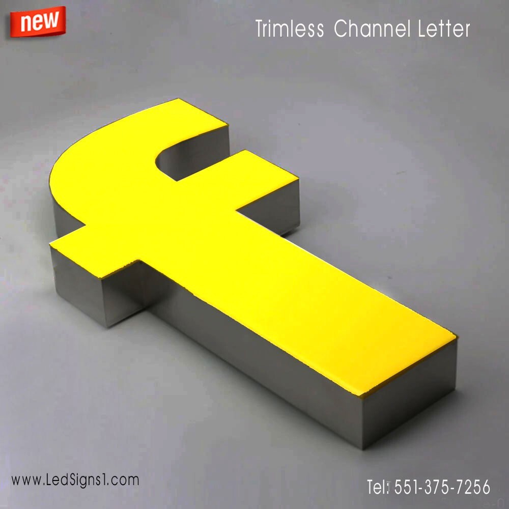 Custom made Trim less Channel Letters Signs Storefront signage 20 Inches