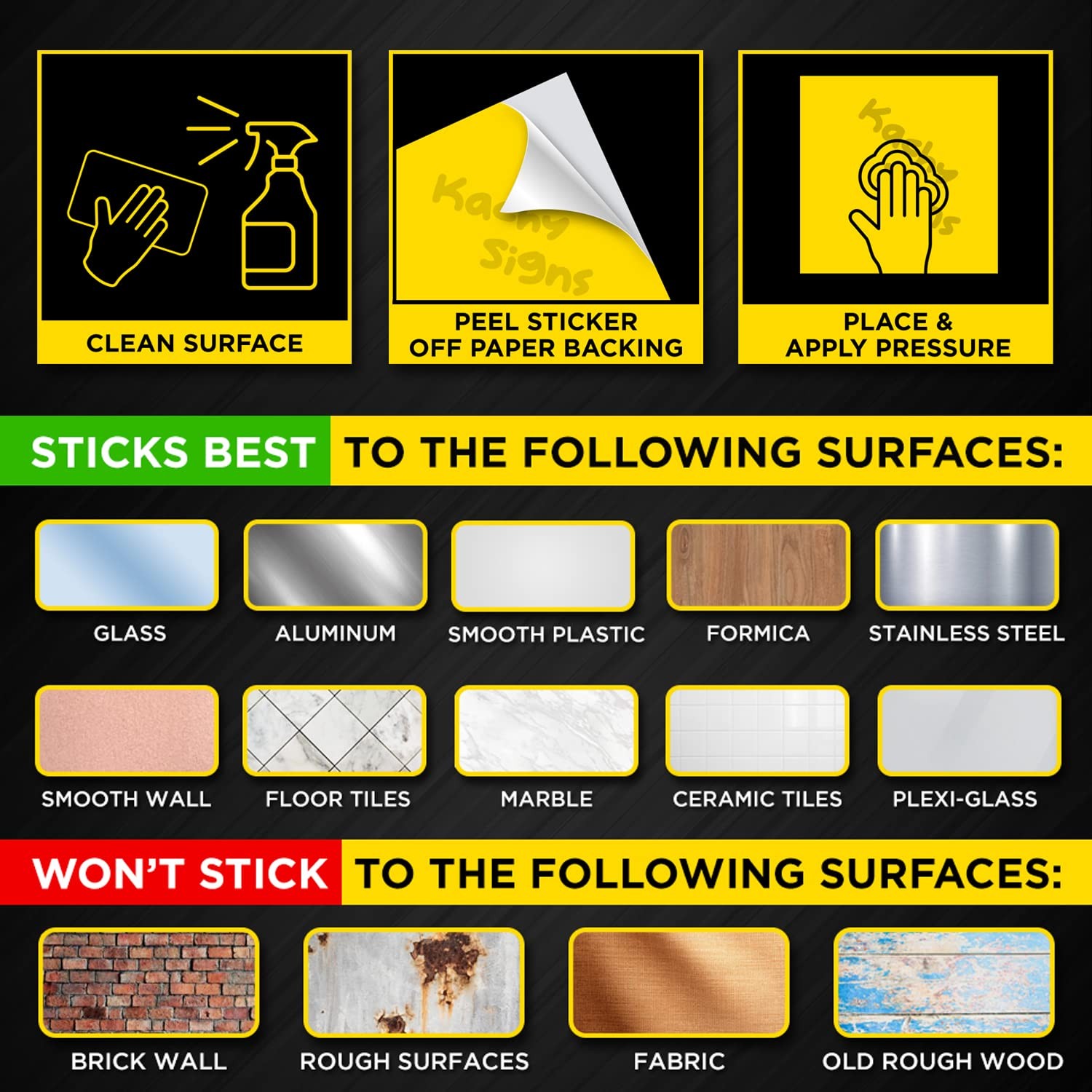 4 PCS 6×6 Inch Smile You&rsquo;re On Camera Sign Self Adhesive Vinyl Decal Sticker