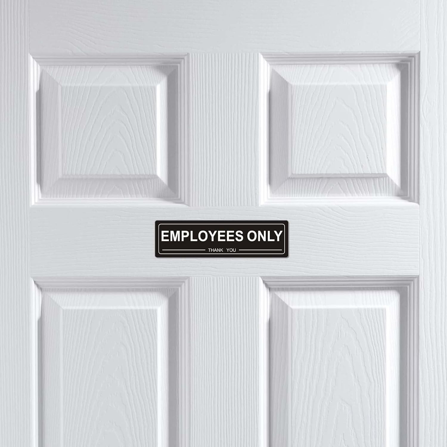 (4 Pack) Self-Adhesive Employees Only Sign for Door, 7&Prime; X 2&Prime; Durable Acrylic Sta