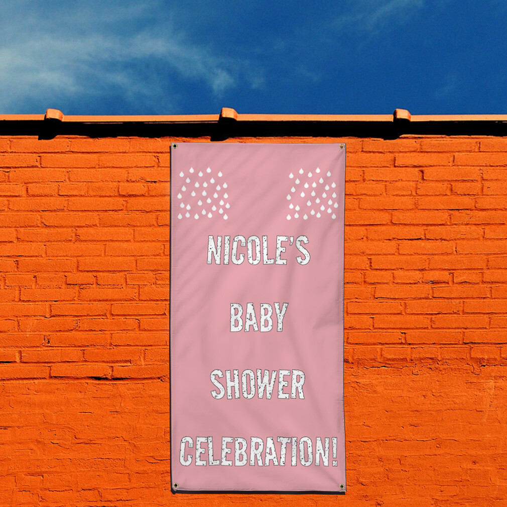 Vertical Vinyl Banner Multiple Sizes Custom Baby Name Shower Celebration U