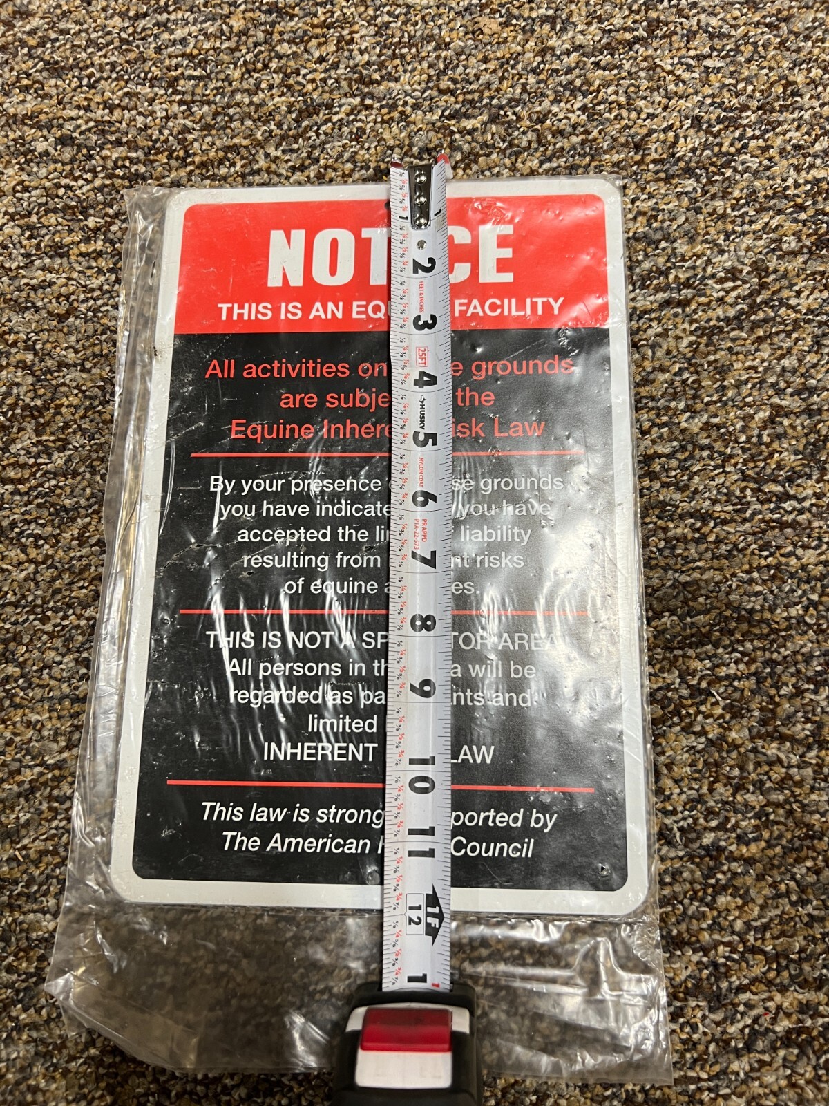 (QTY 4) StickerPirate 12x8Notice This Is an Equine Facility Aluminum Sign NS407