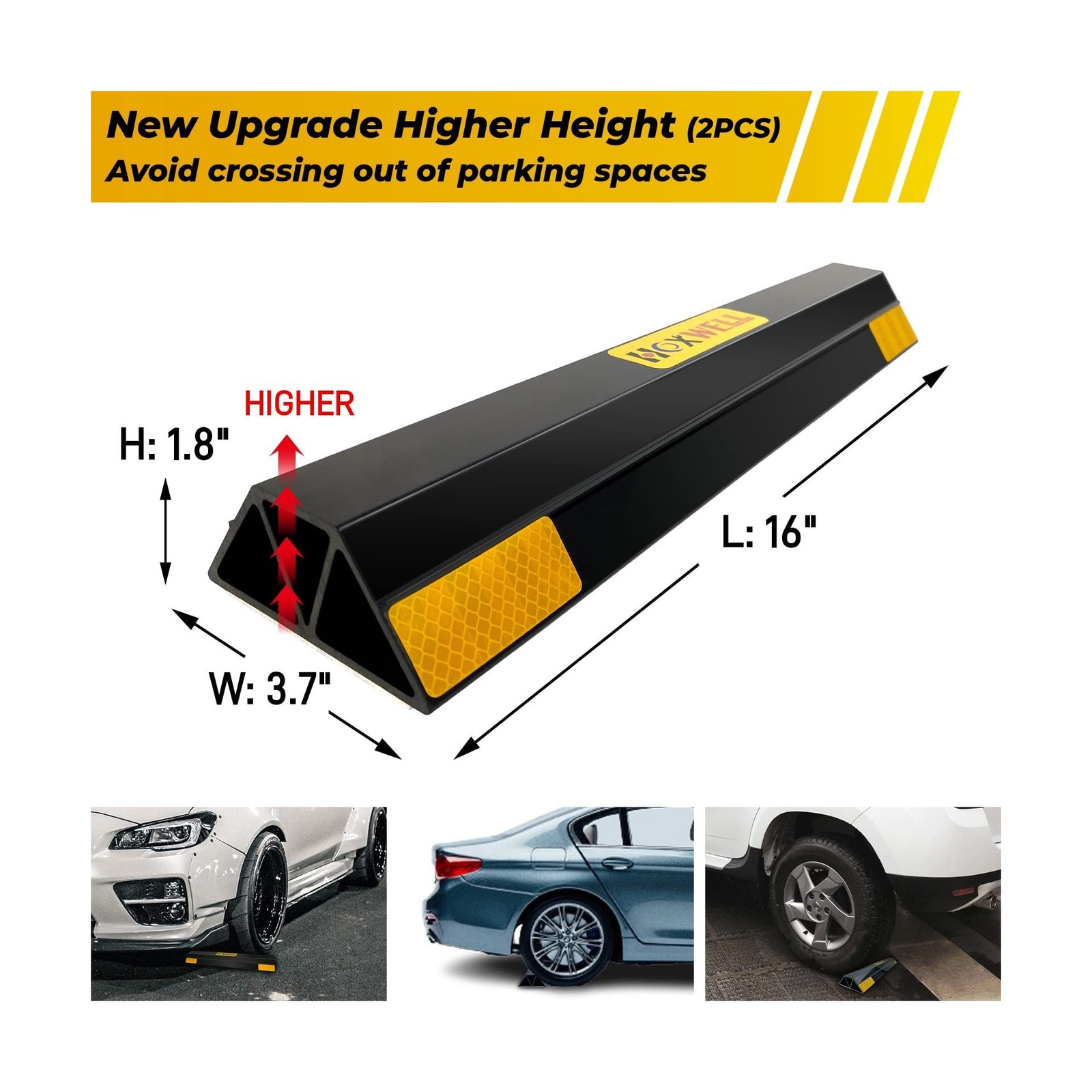 HOXWELL (New Updated) 16&Prime; 2 Pcs Heavy Duty Parking Aid for Garage Walls, Park…