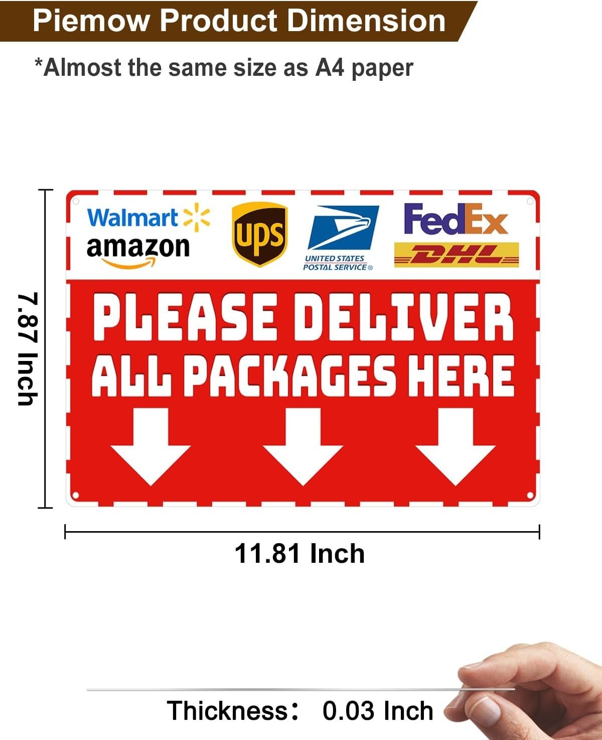 Waterproof Metal Sign for Home Package Delivery