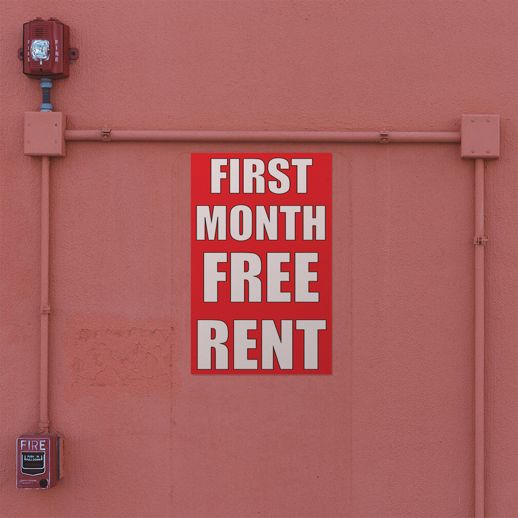 Door Decals Vertical Vinyl Stickers Multiple Sizes First Month Free Rent Vinyl