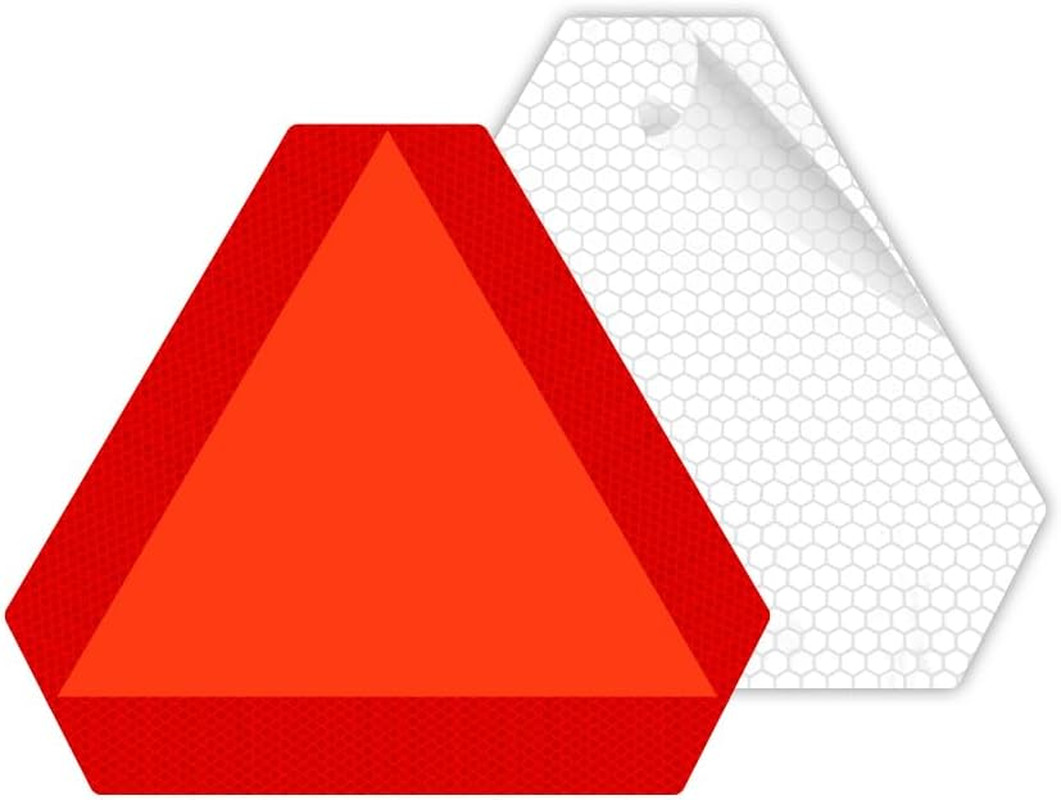 Small Slow Moving Sticker Slow Vehicle Sign, 7 X 8 Inches, Diamond Grade