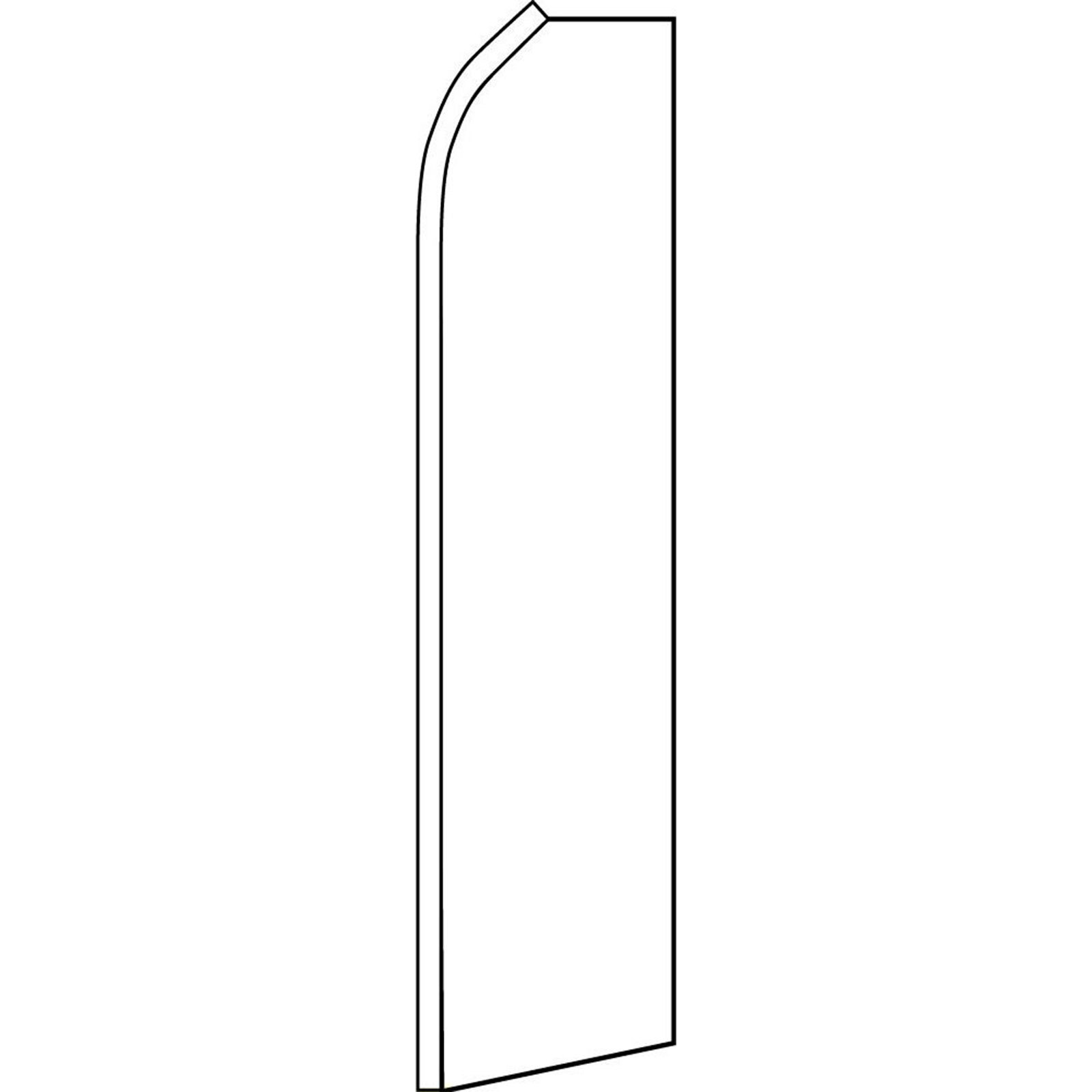 Solid White 2 1/2 ft X 11 1/2 ft Swooper Flag