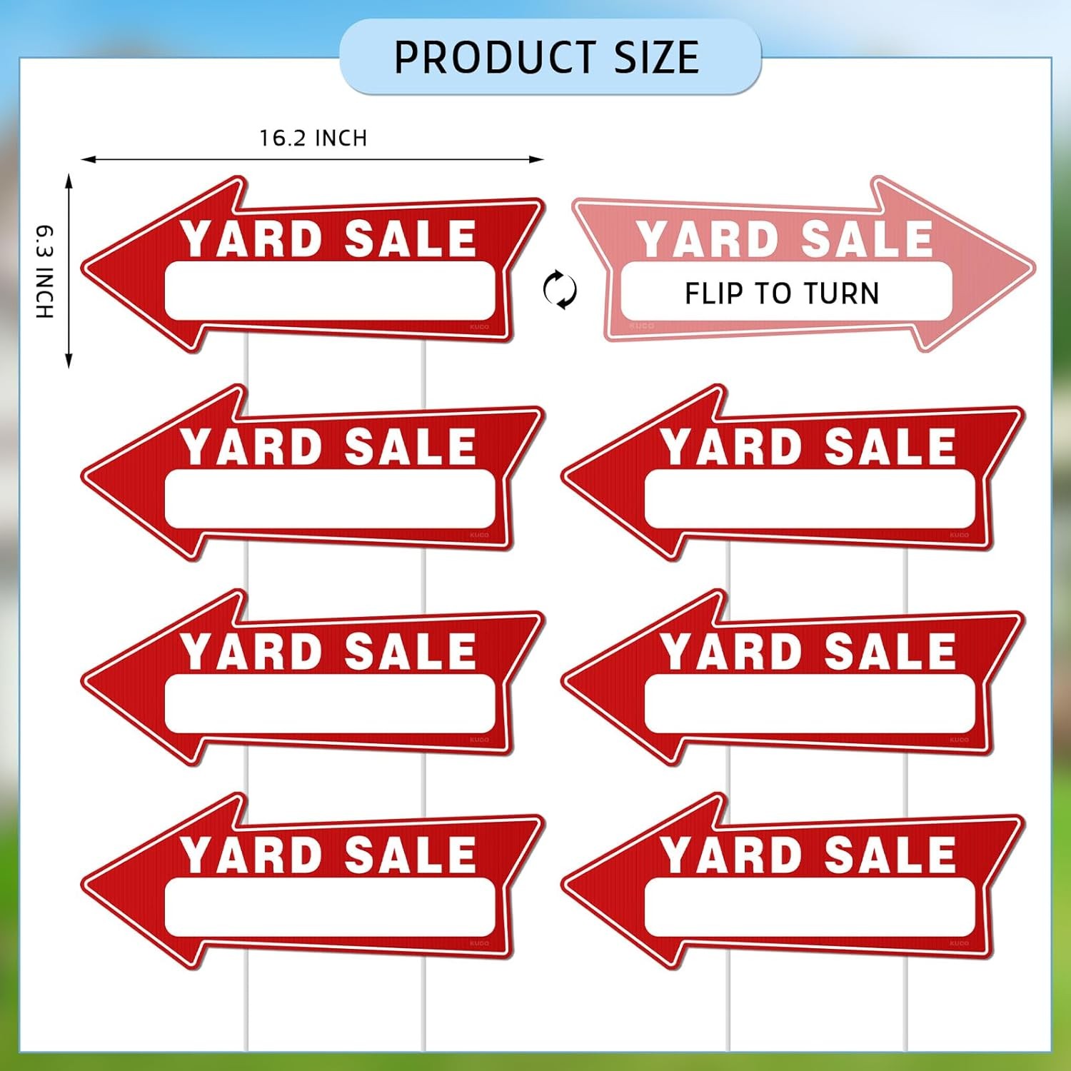 7 PC Yard Sale Signs with Stakes, 17&Prime; X 6&Prime;, Double-Sided Yard Sale Arrows Sign w