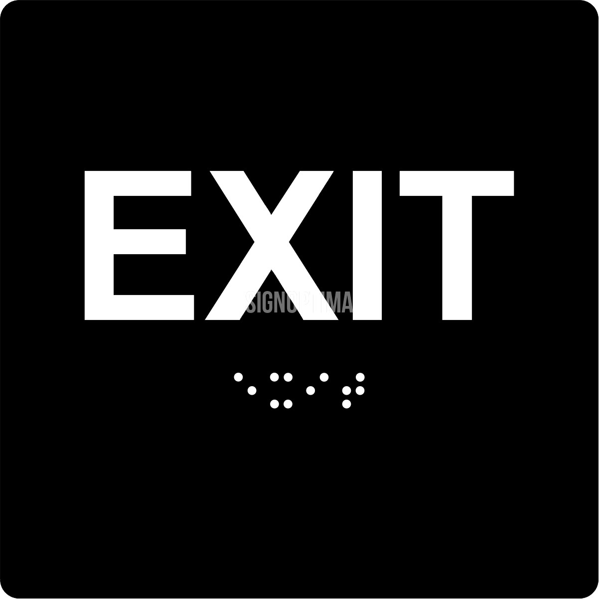ADA Compliant EXIT Sign, Acrylic Braille 6&Prime;x6&Prime; , SignOptima™️