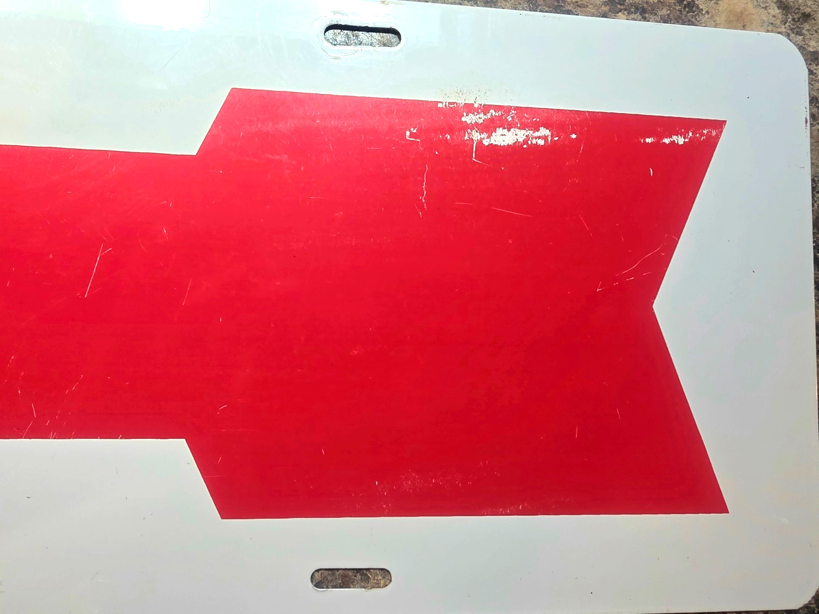 Arrow Aluminum Metal Sign Red & White 6&Prime;X24&Prime; 2 Sided
