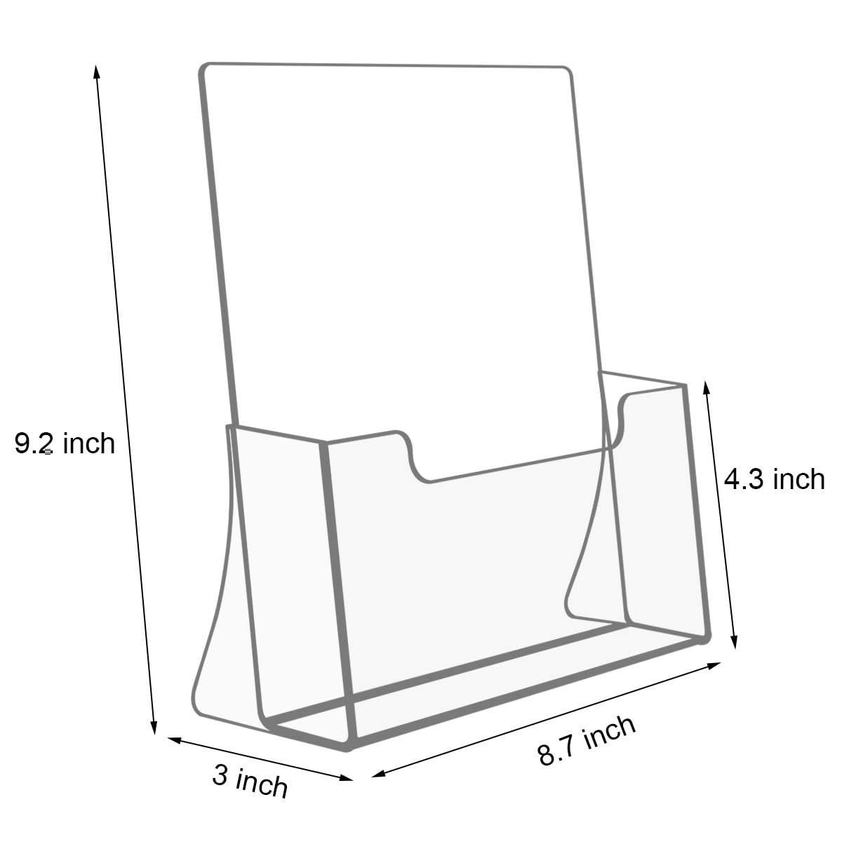 NIUBEE Acrylic Brochure Holder 8.5 x 11 inches 2 Pack, 8.5&Prime; x 11&Prime;, clear