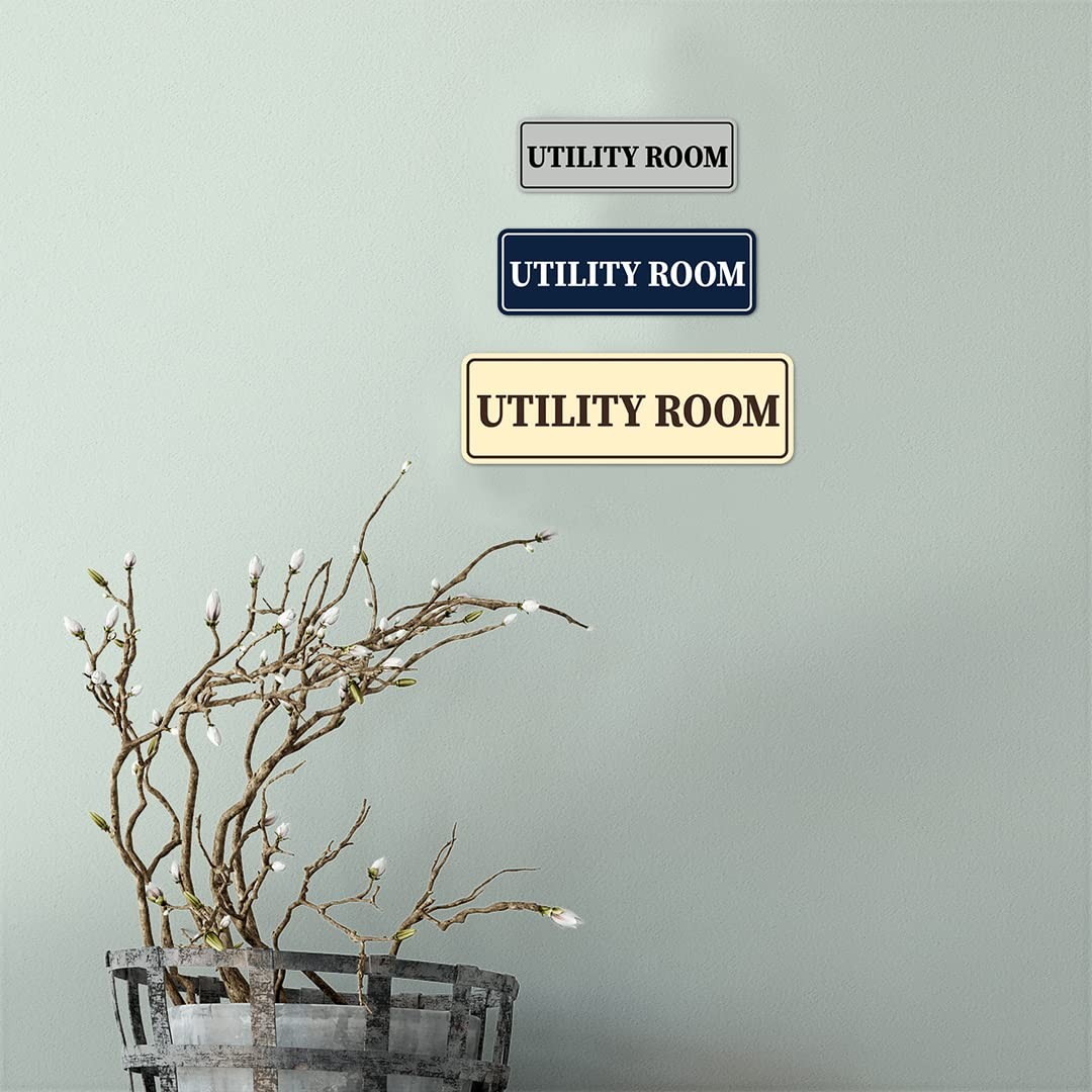 Medium Black « Standard Utility Room » Wall or Door Sign 1 Pack Business