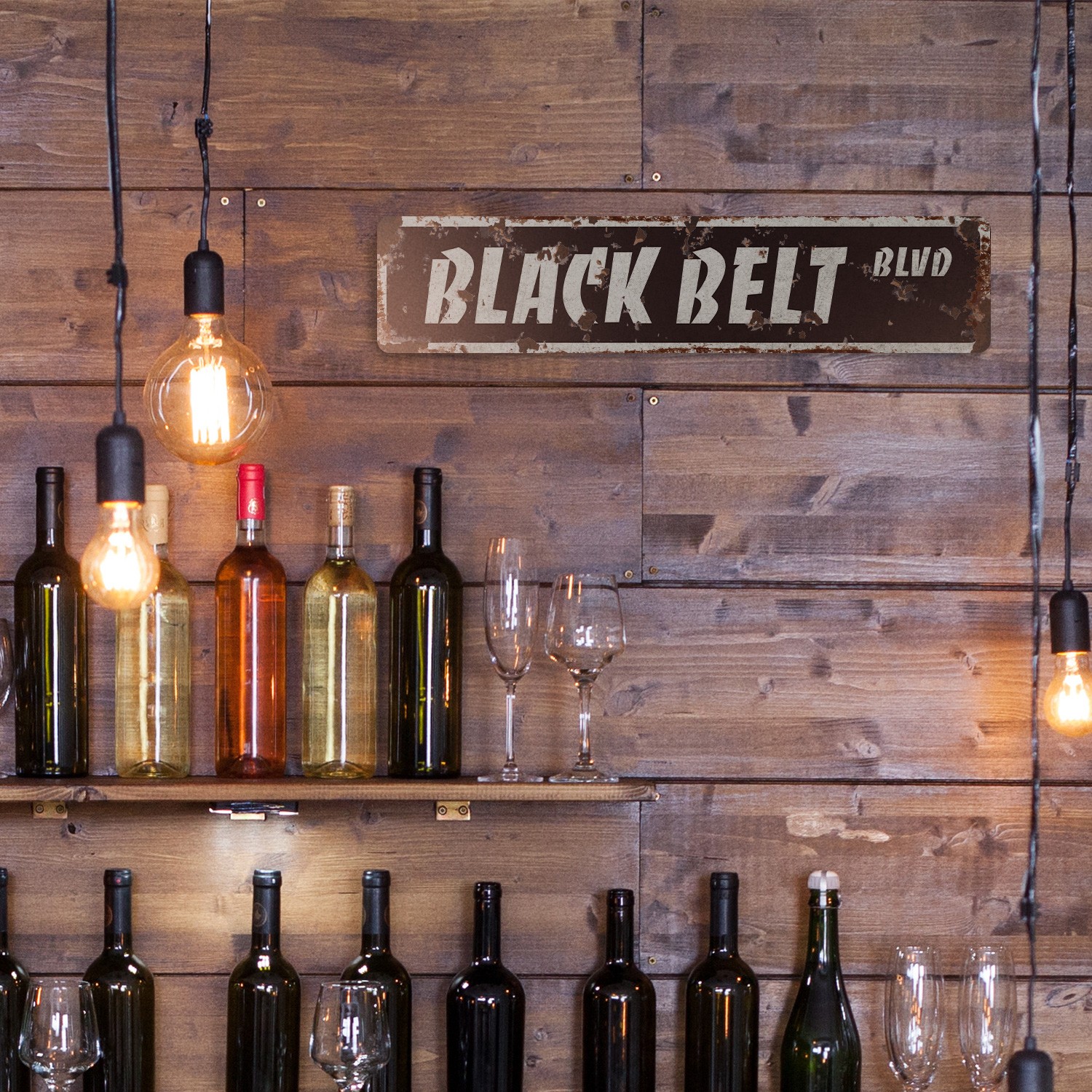 BLACK BELT Vintage Style Rustic Street Sign Metal karate tae kwon do martial