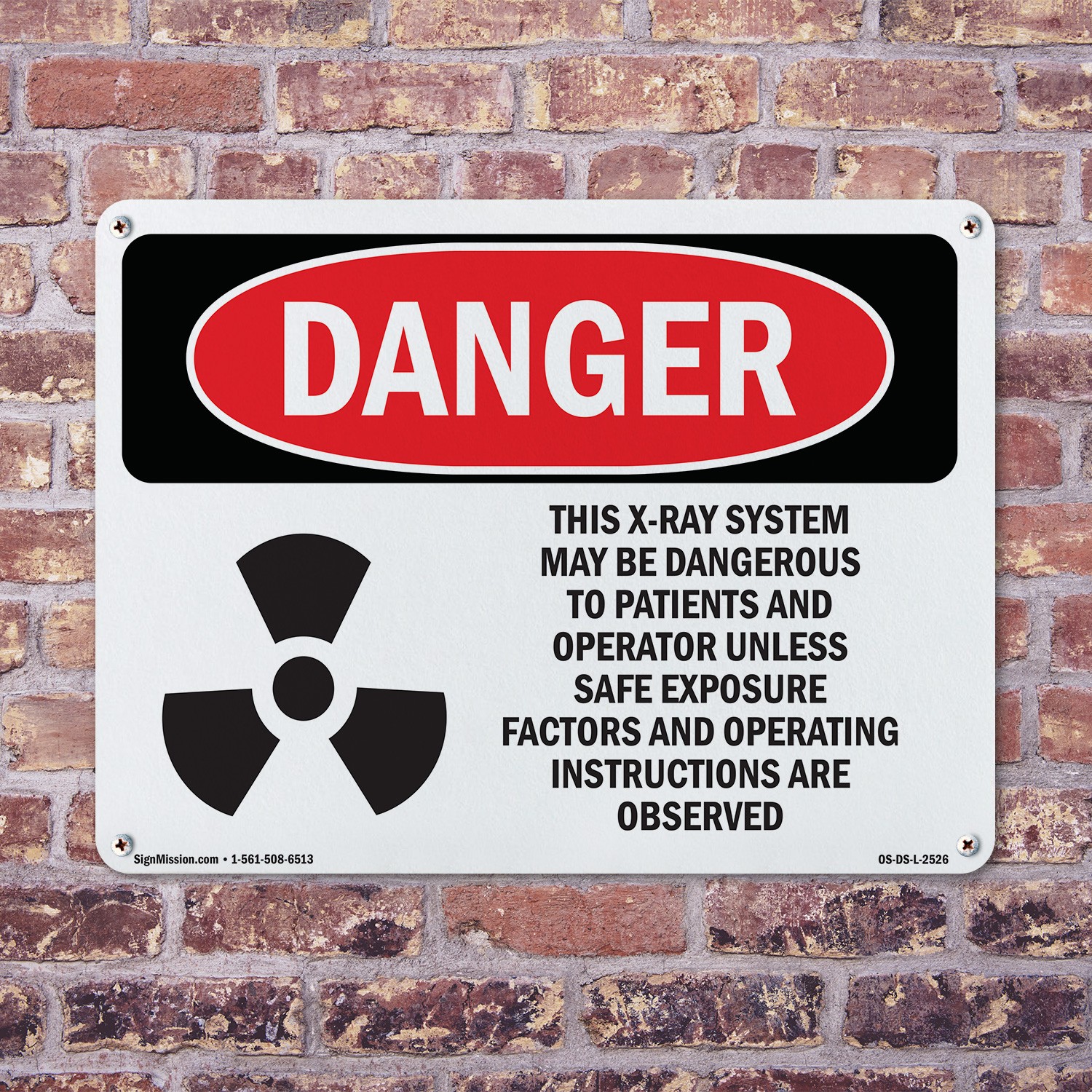 This X OSHA Danger Sign Metal, Plastic, Or Decal – 5 or 10 Pack