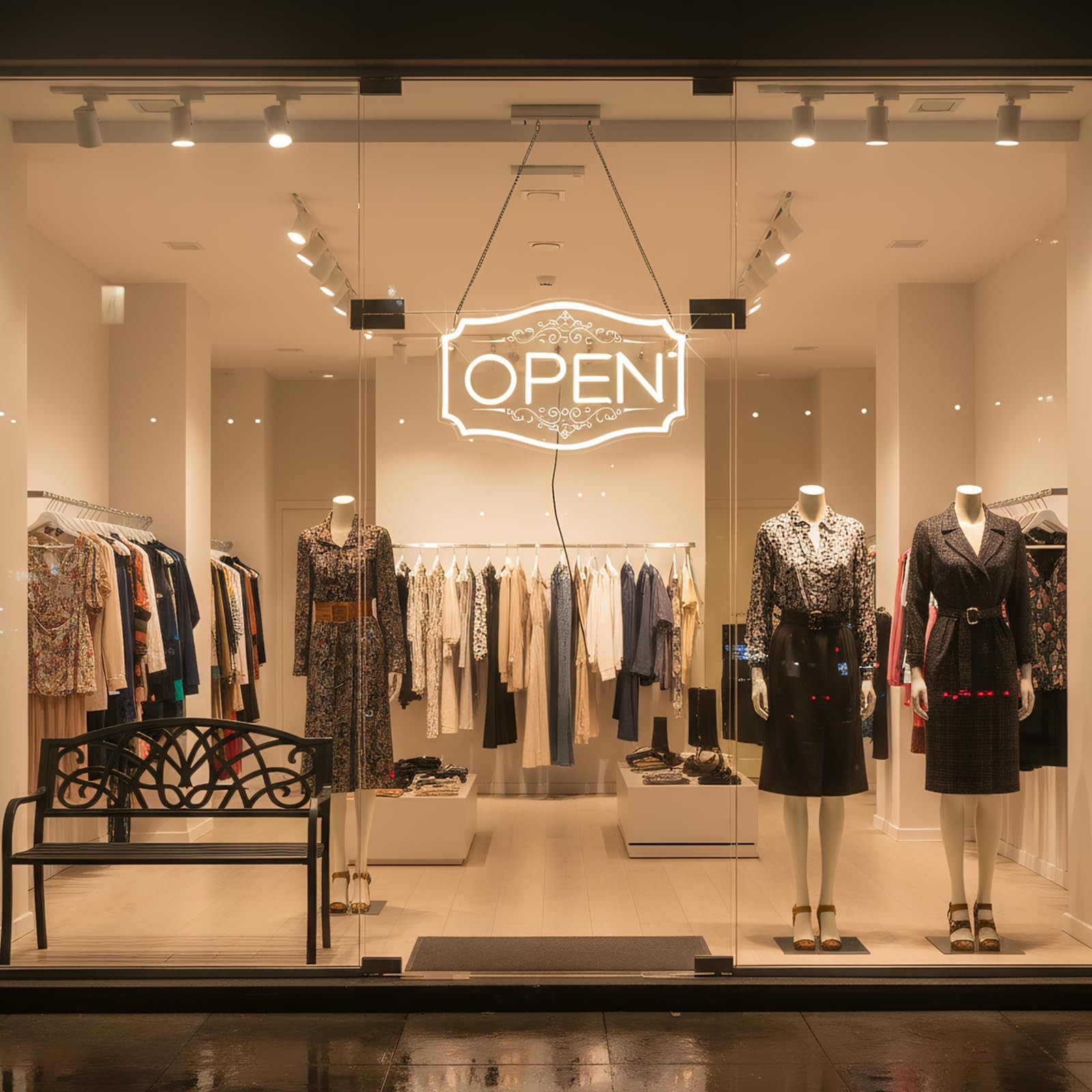 Open Sign for Business, LED Dimmable Neon with 12V/2A Adapter 16.5&Prime; x 10.5&Prime;
