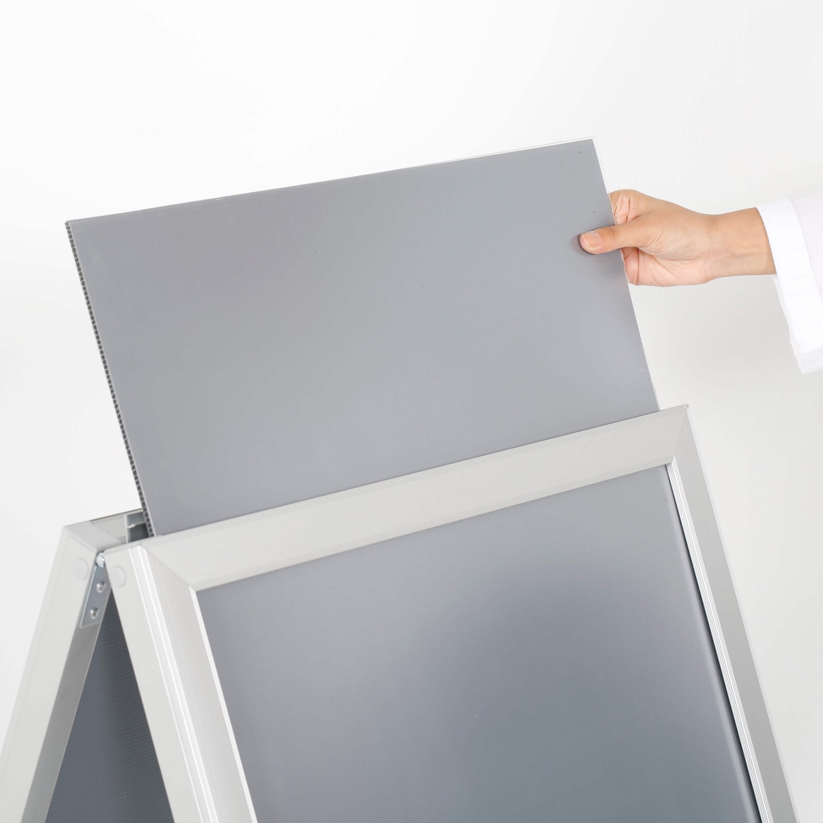 Slide-in A Frame Menu Double Sided Display Board 22×28&Prime; Sidewalk Sign Silver