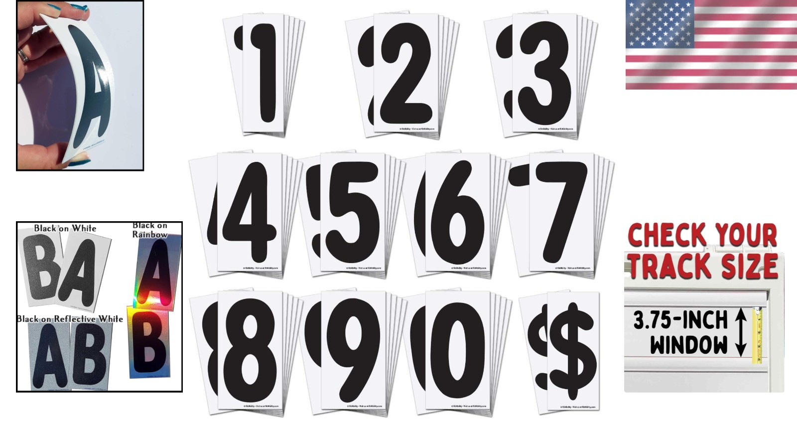 Enhanced Visibility Numbers for A-Frame Signs – Pack of 60