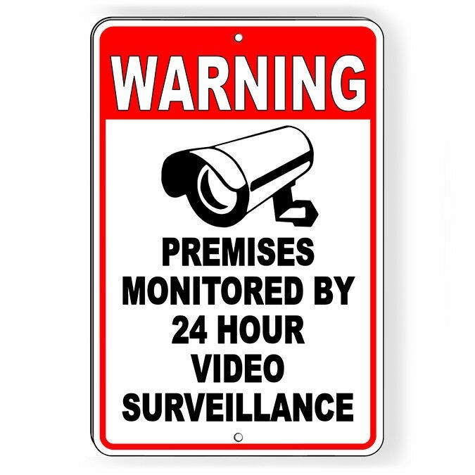 Warning Monitored Video Surveillance 24hr Security Camera Metal Sign 5 SIZES S31