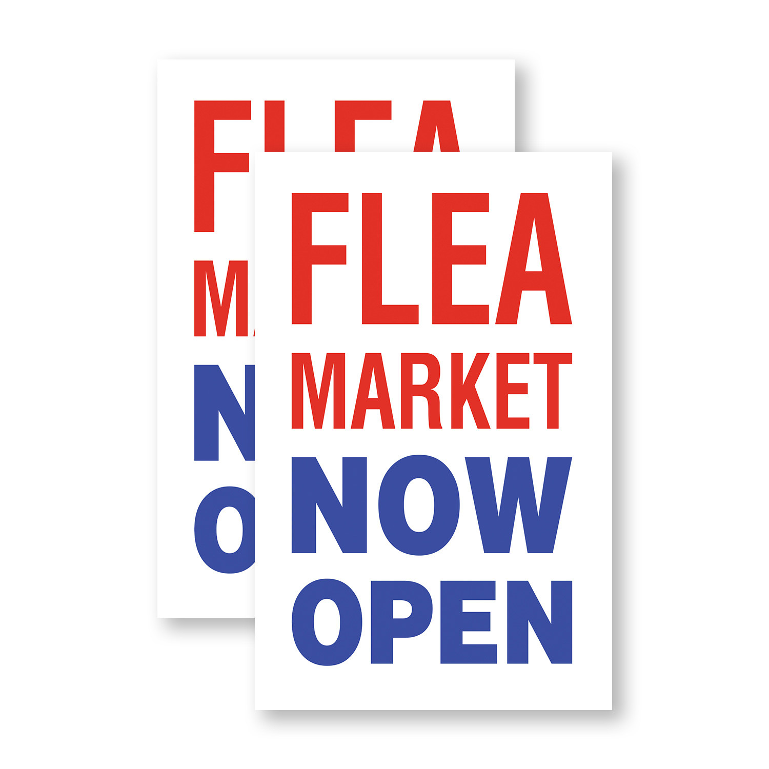 Flea Market Now Open Heavy Duty A-Frame Sidewalk Sign Grand Opening Local