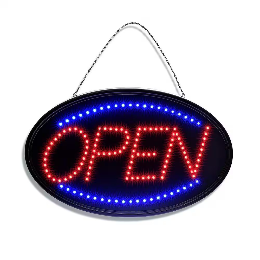23 In. X 14 In. LED Oval Open Sign (2-Pack)