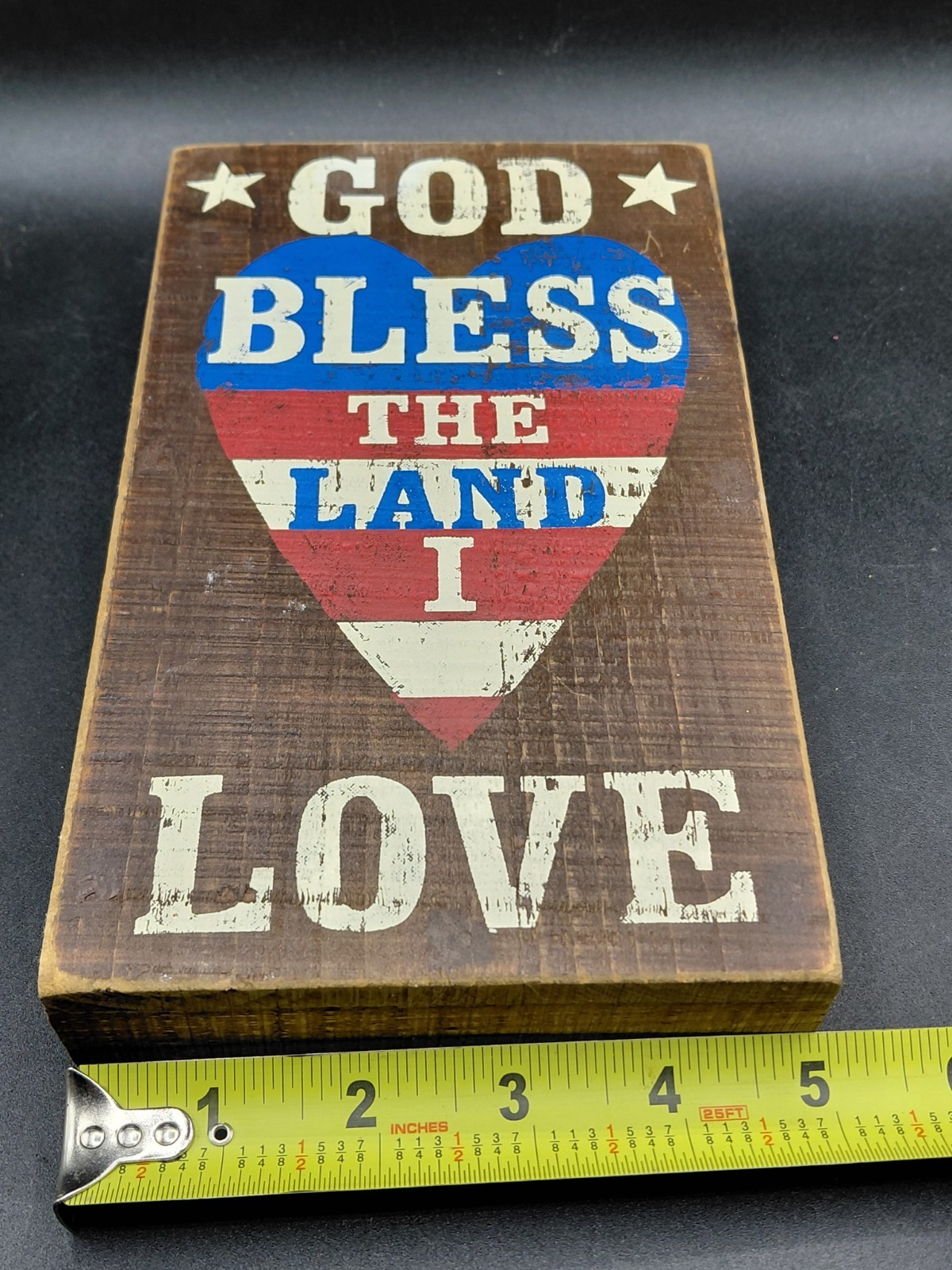 God Bless America Land That I Love 5x9x1.5 Wall Sign Silvestri Wooden