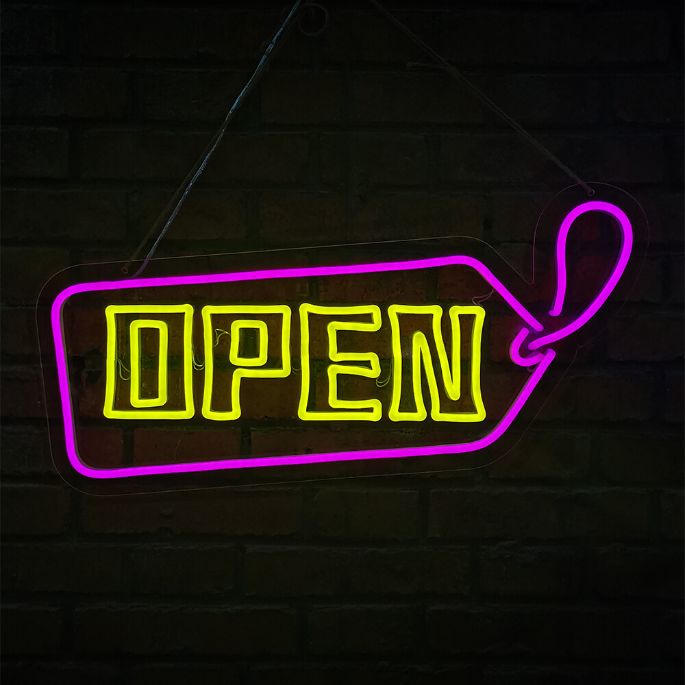 20&Prime;x12&Prime; LED Neon Open Sign Light for Store w/ ON & Off Switch Acrylic Background