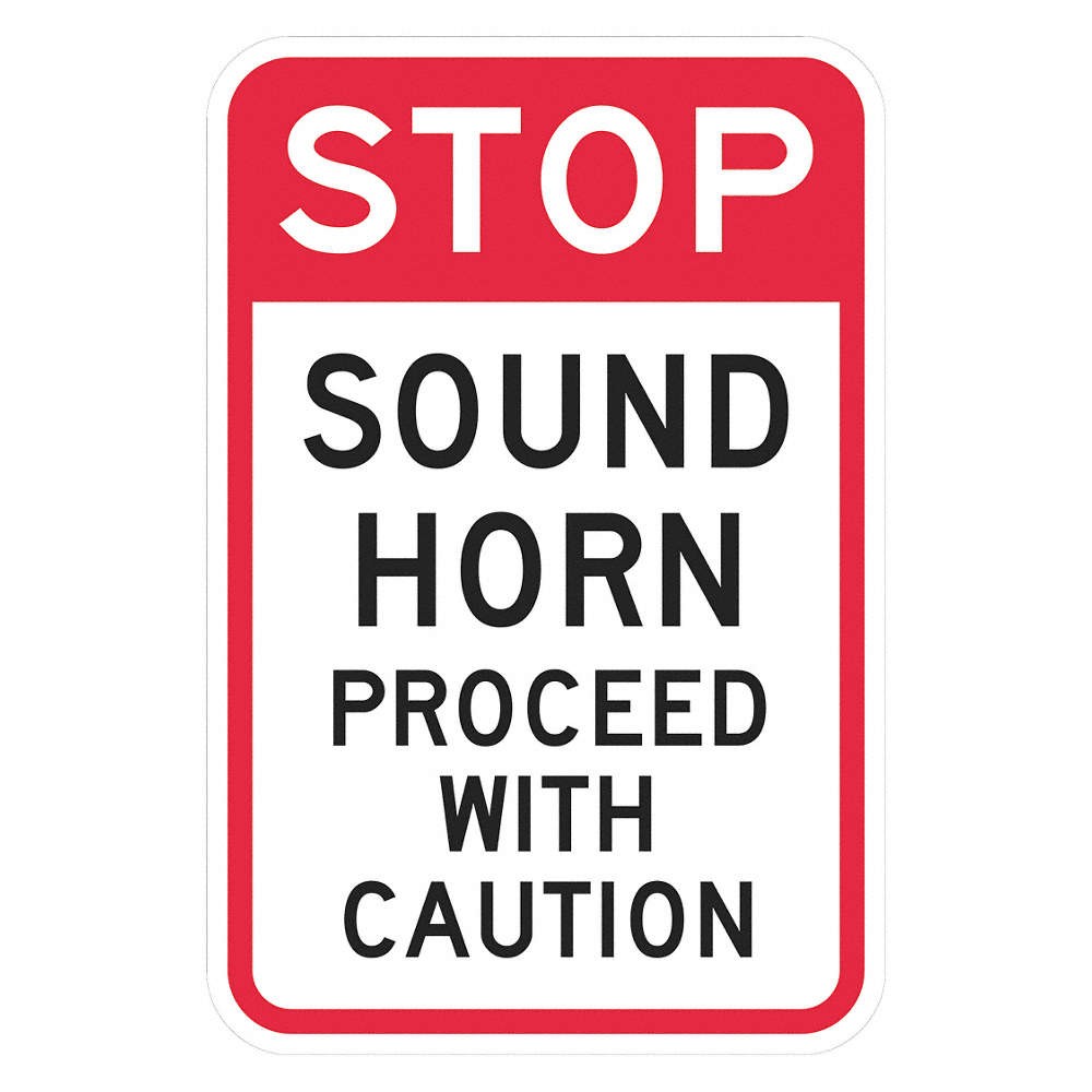 LYLE T1-1389-EG_12x18 Rflctv Lift Truck Trfc Stop Sign,18x12in 448Y40
