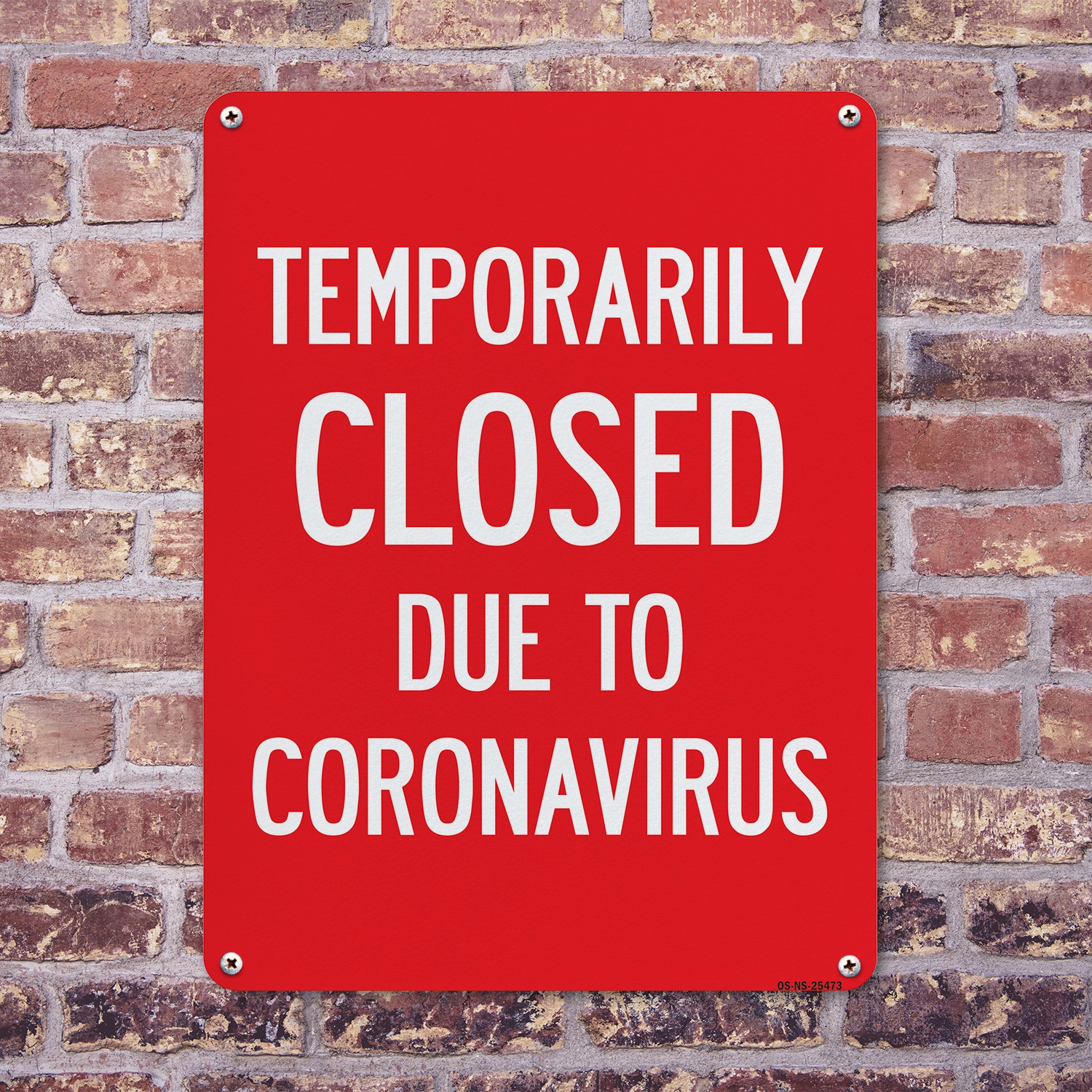 Temporarily Closed Due To Coronavirus Public Safety Sign Or Decal – 5 or 10 Pack