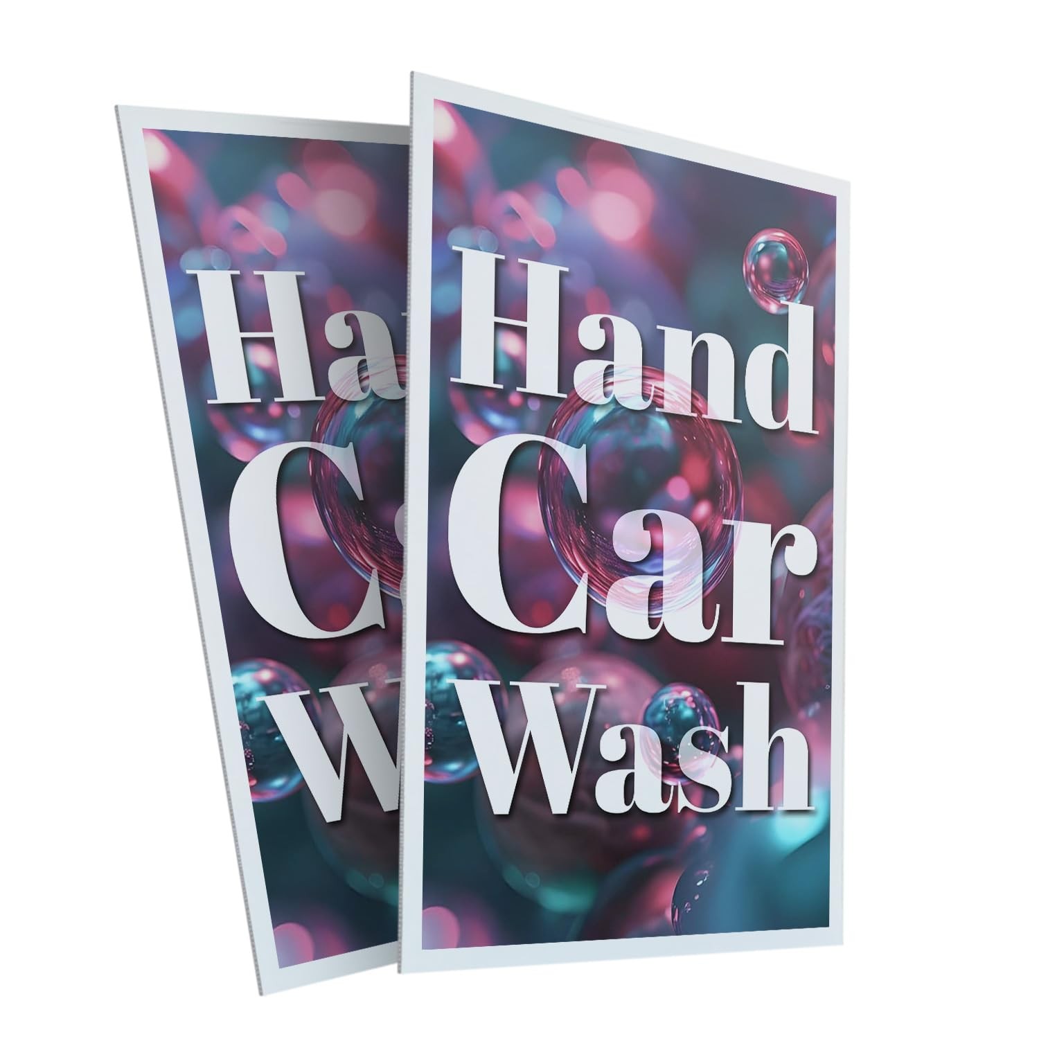 Signmission Hand Car Wash 2-Pack 24 Inch X 36 Inch Plastic Insert 4Mm